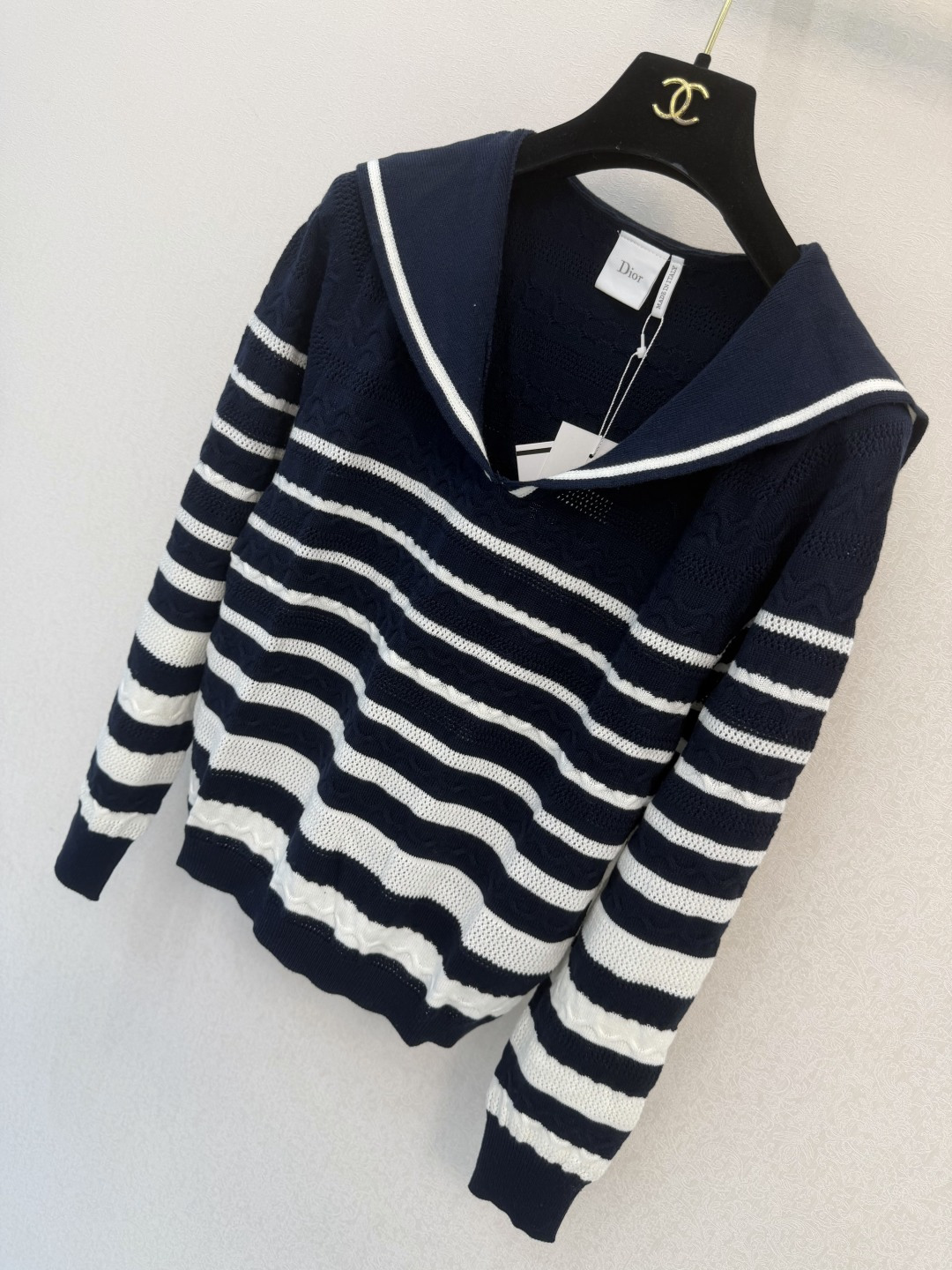 迪奥新品🆕🆕 海军领长袖💗💗实拍图🆕🆕两色3码
