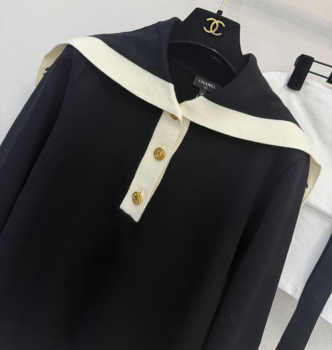 小香新品🆕🆕 海军领半开衫💗💗实拍图🆕🆕两色3码