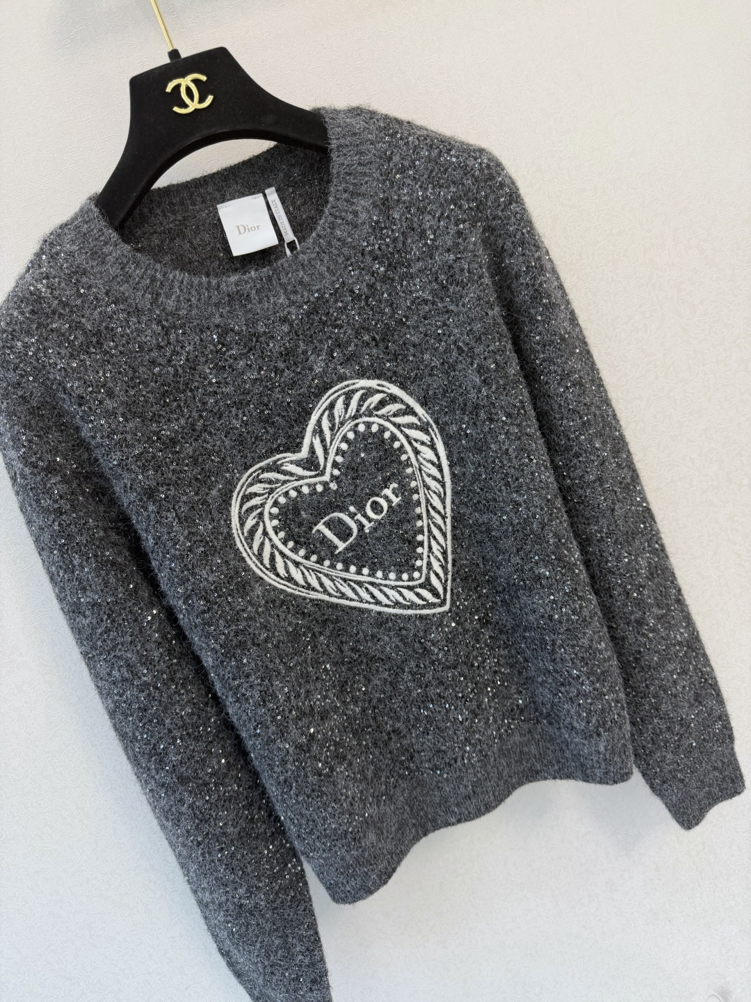 迪奥新品🆕🆕 圆领长袖💗💗实拍图🆕🆕两色3码