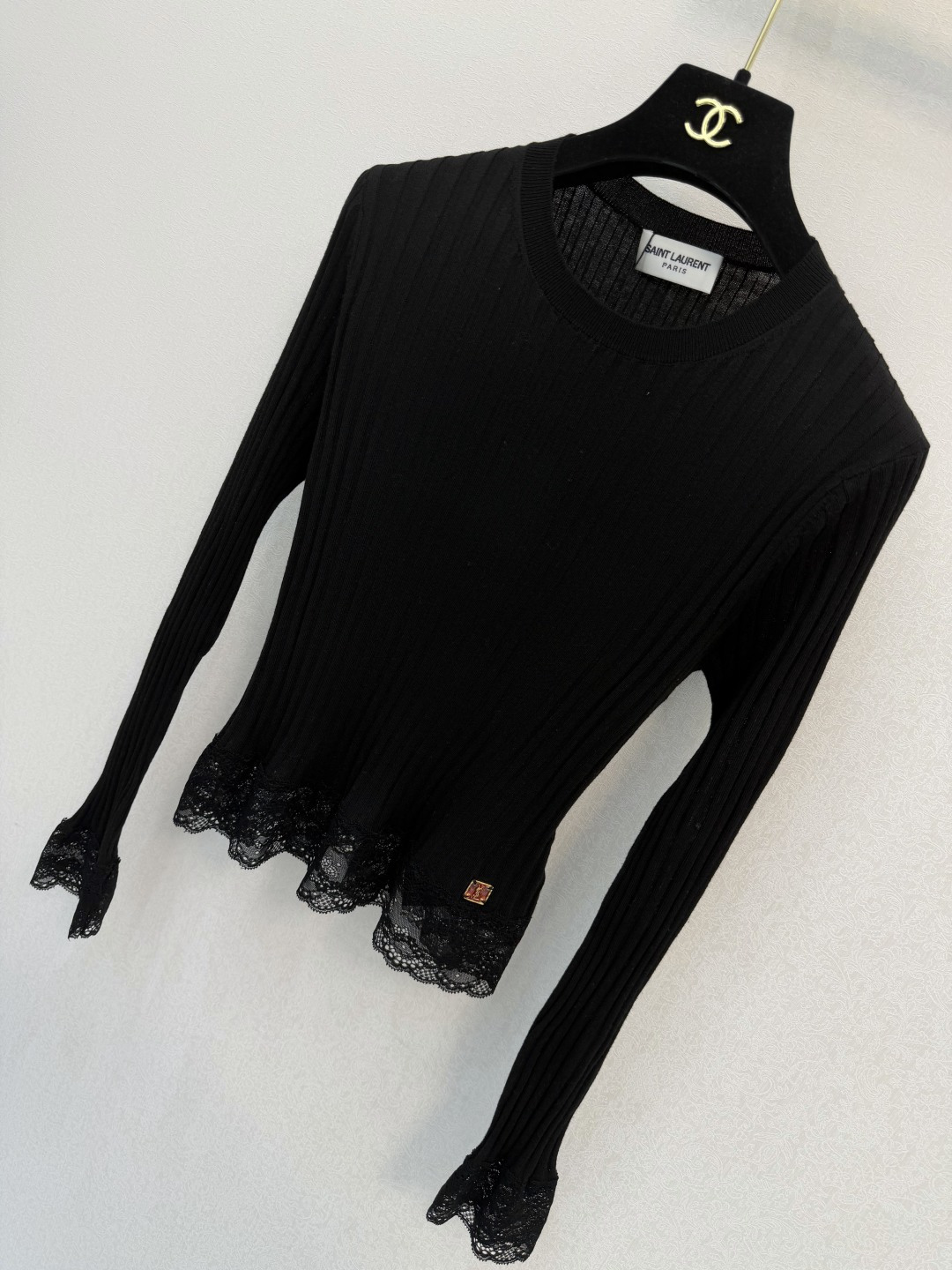圣罗兰新品🆕🆕 圆领长袖💗💗实拍图🆕🆕两色3码