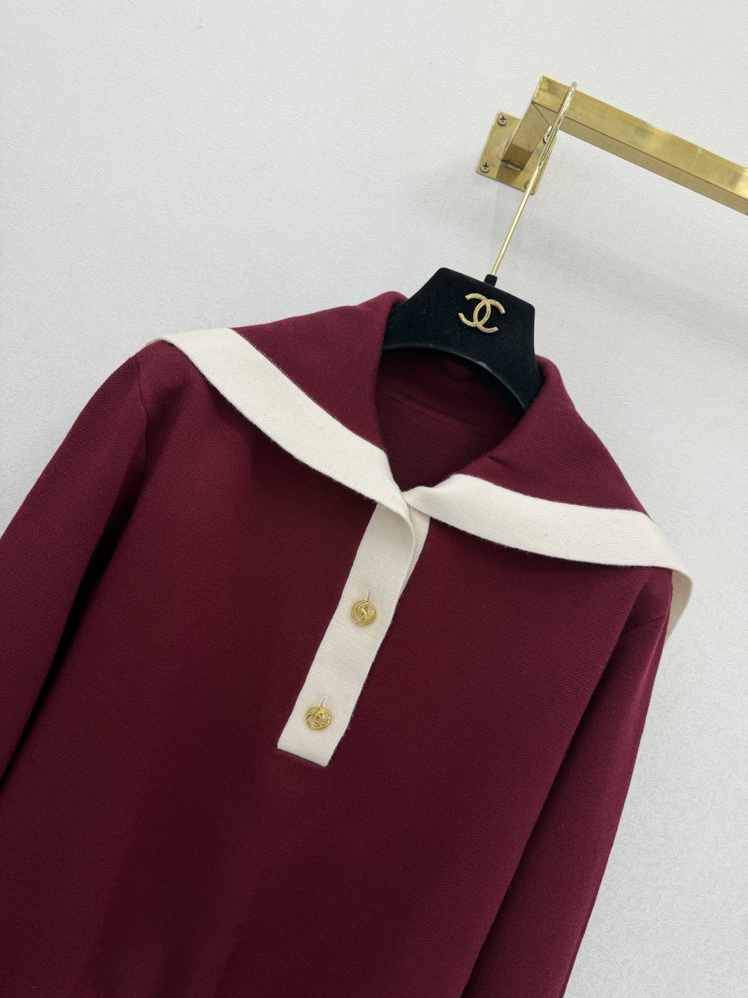 ￼ 小香高版本新品🆕🆕 海军领半开衫💗💗实拍图🆕🆕两色3码