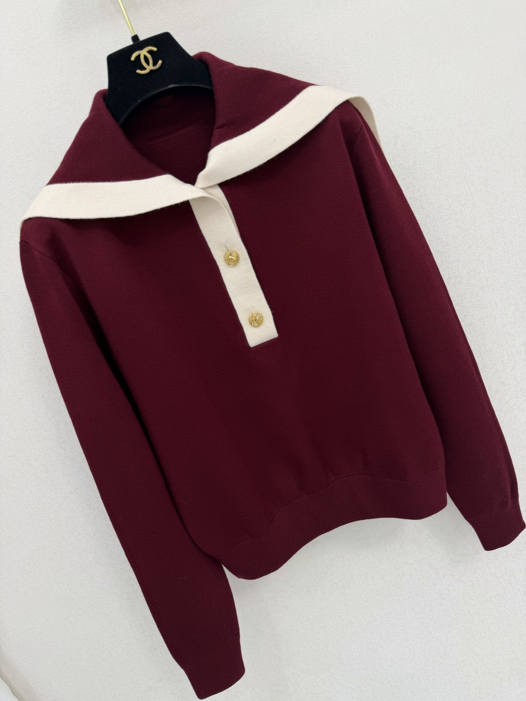 ￼ 小香高版本新品🆕🆕 海军领半开衫💗💗实拍图🆕🆕两色3码