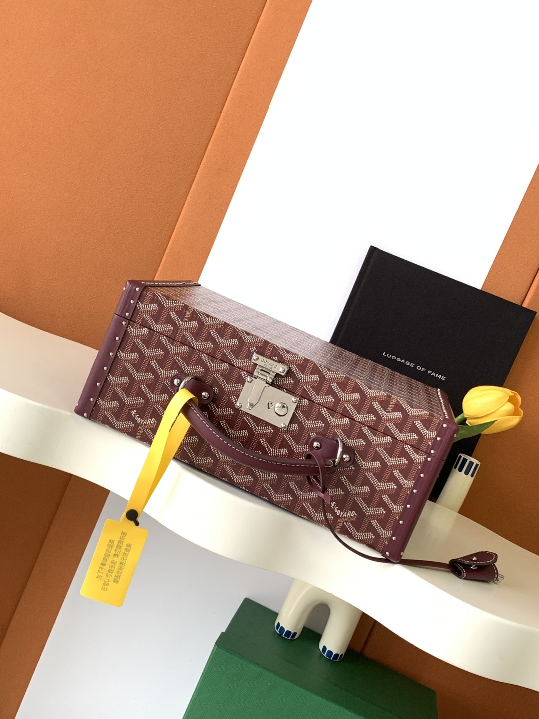 Goyard JOUX 8-slot watch case hard trunk leather lining automatic lock