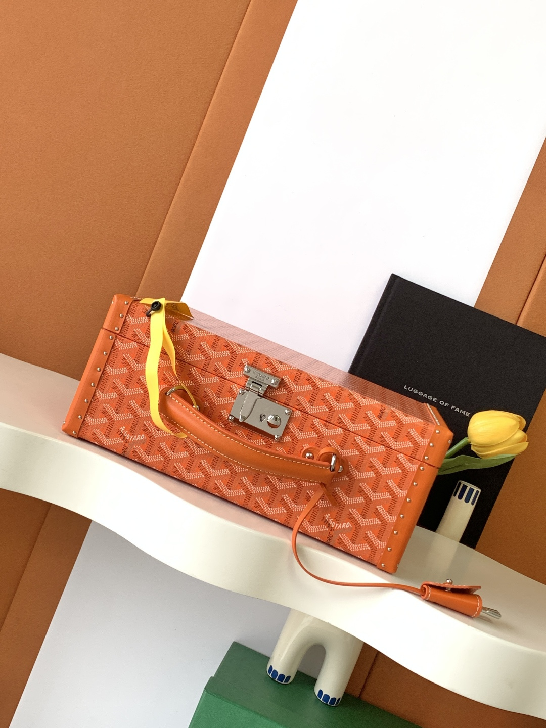 Goyard JOUX 8-slot watch case hard trunk leather lining automatic lock