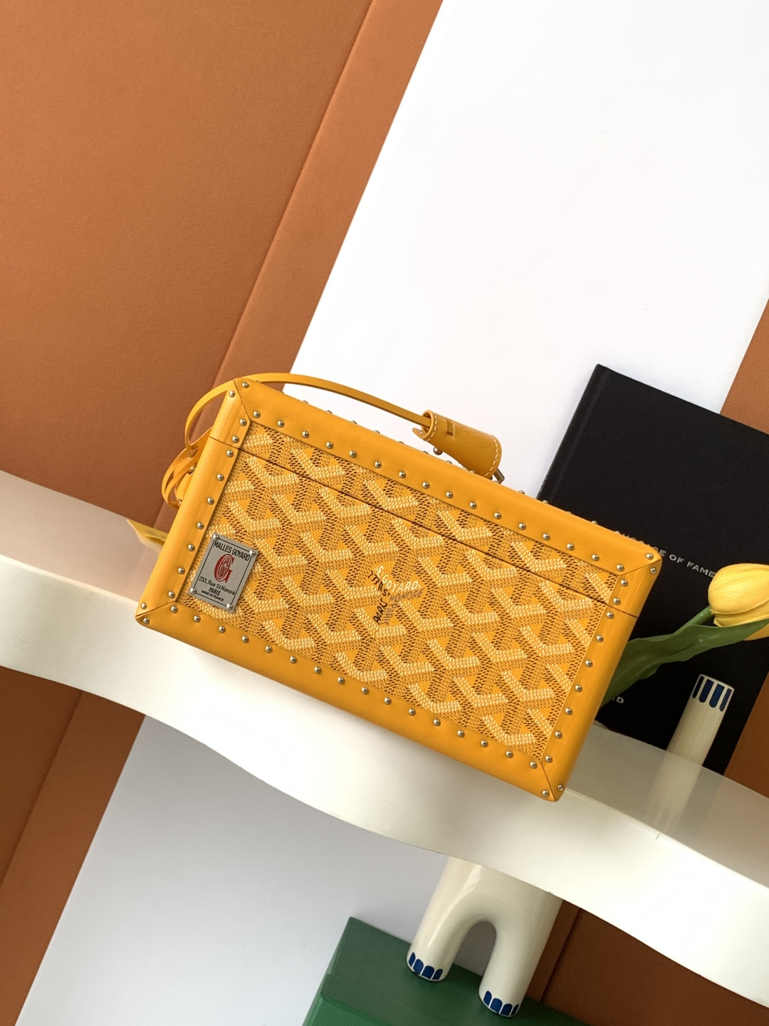Goyard JOUX 8-slot watch case hard trunk leather lining automatic lock