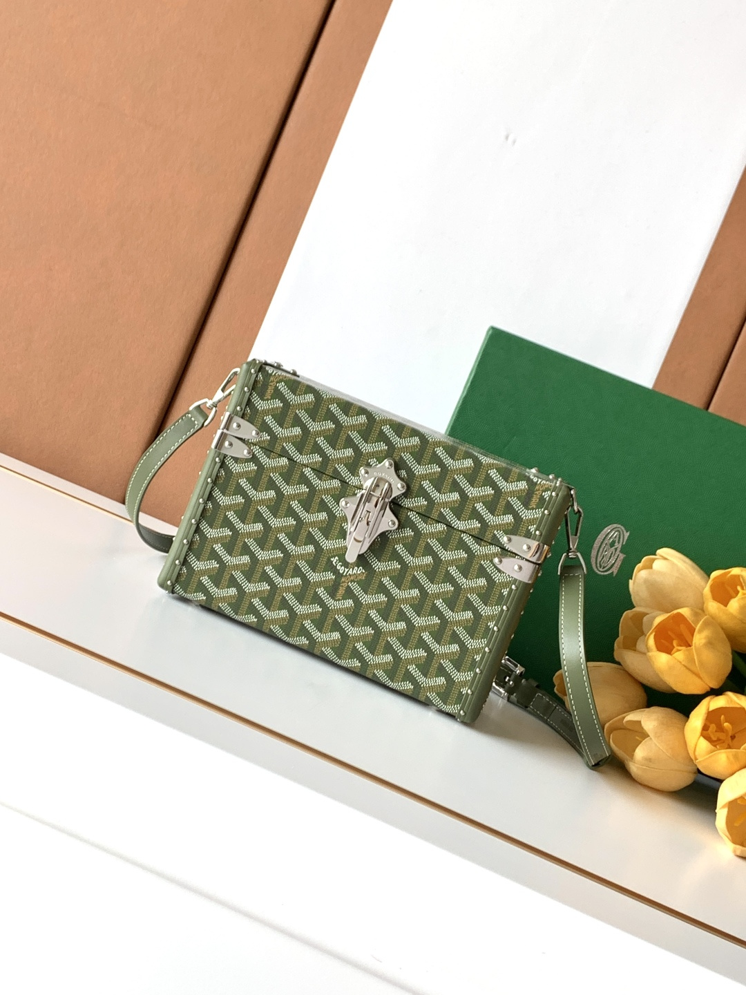 Goyard Cassette Trunk Bag Hard Case Bag Herringbone