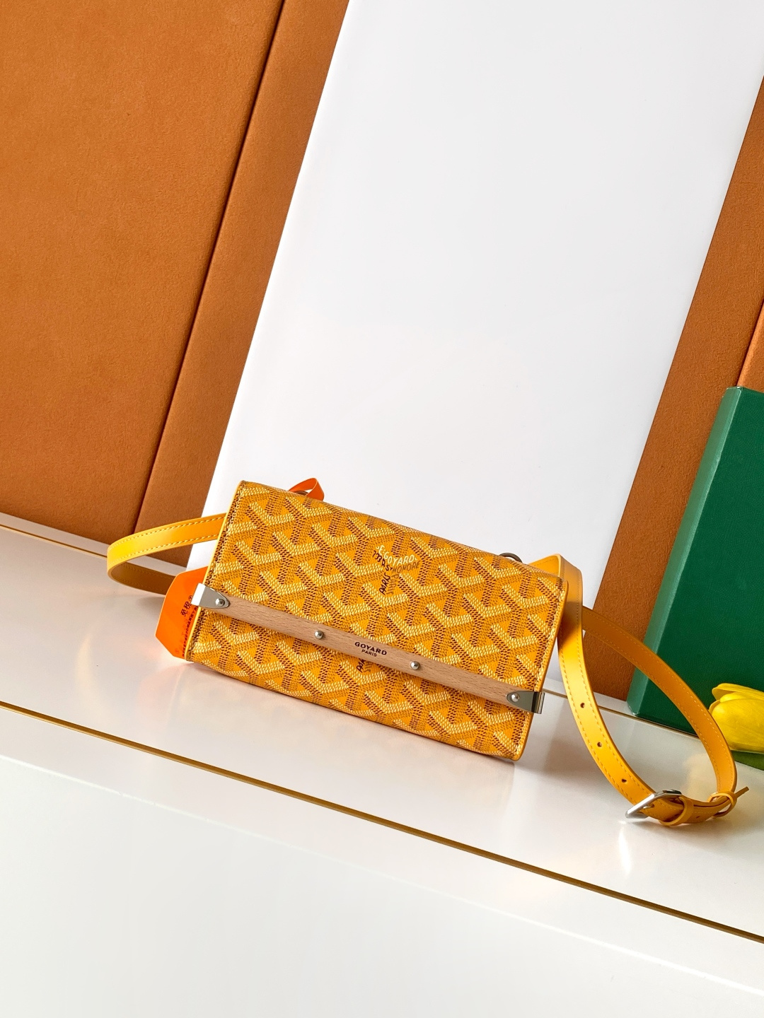 Goyard Monte-Carlo Mini Clutch Wooden Strip Patchwork Shoulder Strap