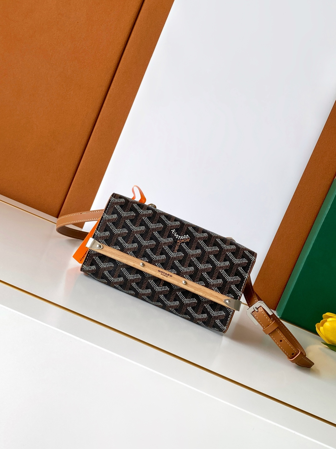 Goyard Monte-Carlo Mini Clutch Wooden Stripes Shoulder Strap