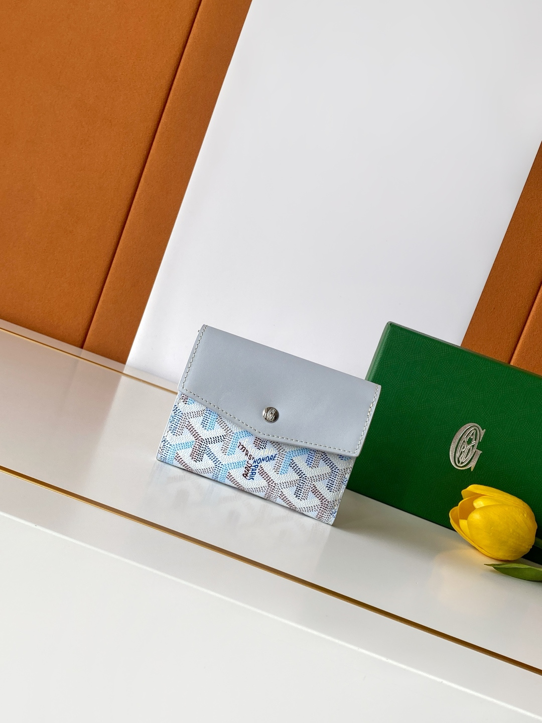 Goyard SAINT-GABRIEL Tri-fold Snap Wallet Multicolor Y-Pattern Canvas