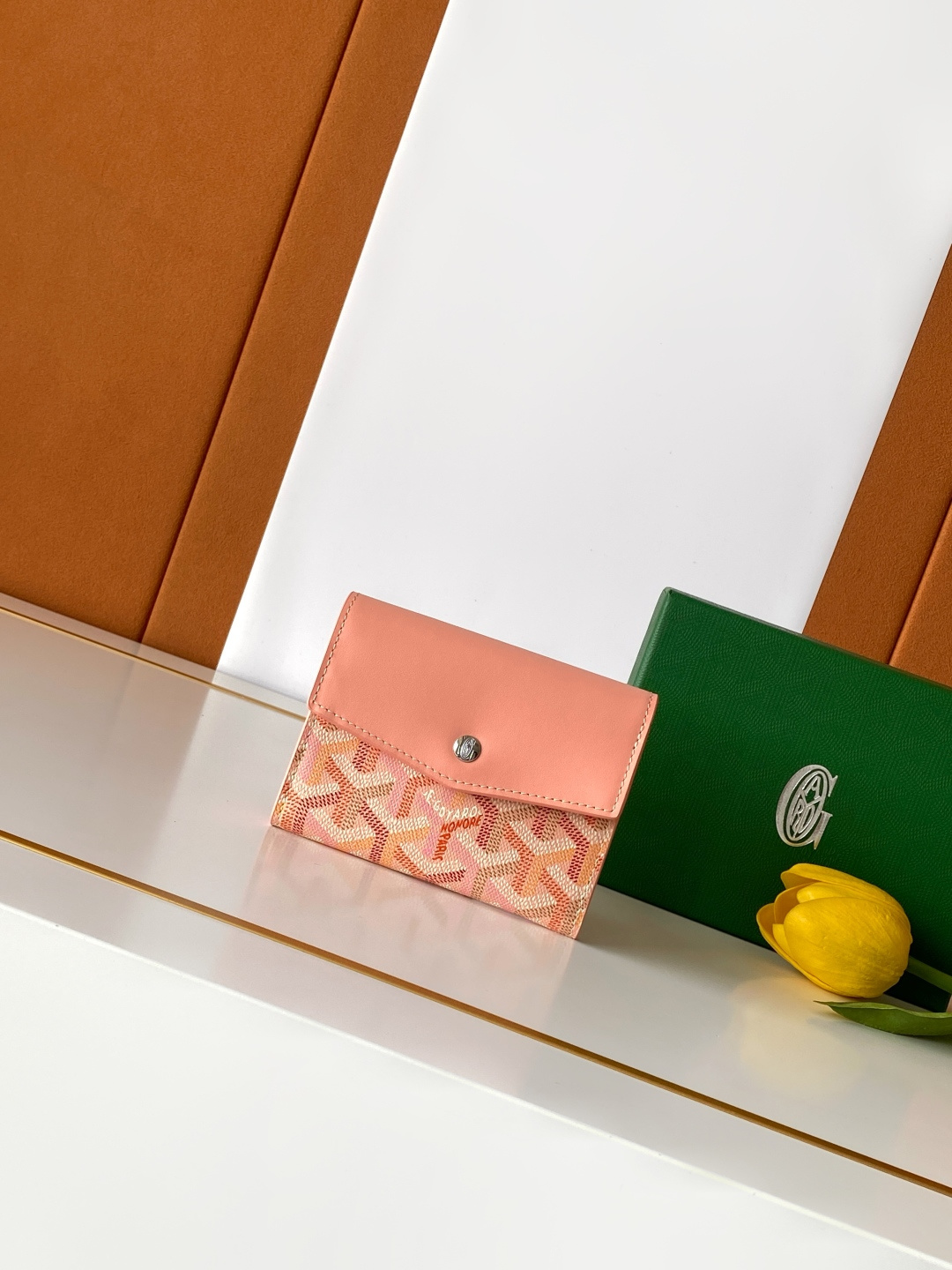 Goyard SAINT-GABRIEL Tri-fold Wallet Multicolor Y-pattern Canvas Snap Button