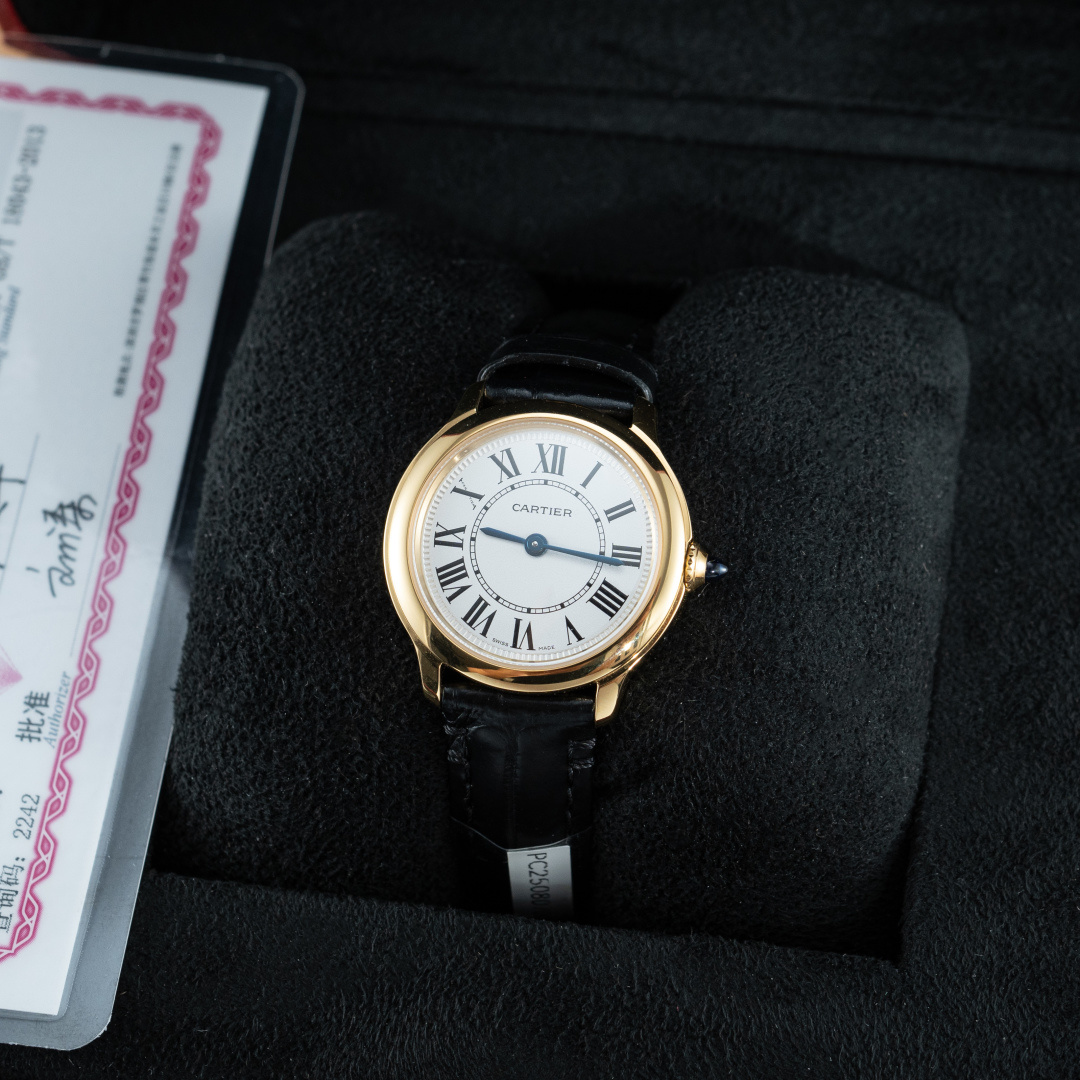 Cartier London 29mm Women's Quartz Watch, Gold-Plated Case, Alligator Leather Strap