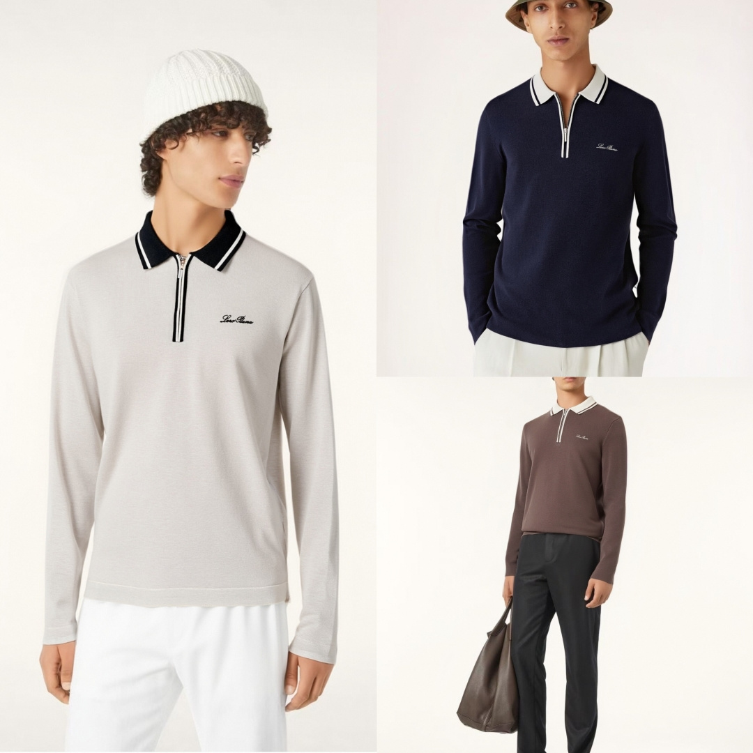 NO:656565,New products from the counter [LP] 25 new autumn and winter Loro pi*na half-zip wool blended Polo shirt, a must-have luxury fashionable wool sweater for high-end elite men. Rare order from the same channel in Italy, minimalist body shape, iconic embroidered logo embellishment, top-quality wool blended fabric, contrasting half-zip design, perfect for inner wear with high collar artifact!  It shows the brand's luxurious temperament and is a must-have for urban men!  Coming from LP, a top luxury brand with a long history of honor and luxury, Loro Piana has been pursuing excellent quality and craftsmanship for the past 100 years. LP’s products are the best choice in every aspect. They need to be stylish, the upper body must be effective, the tailoring must be tailored, the design must be designed, and it is long-lasting. The aristocratic aura of the upper body is irreplaceable, and it is very classy!  Color Red Brown Flower Rice Dark Blue Size M-3XL Top-quality wool blended texture, Italian contrasting half-zip design, the overall touch brought by wool is extremely comfortable. The skin-friendly effect is advanced, this item is destined to be worn, and it perfectly meets the needs of various outfits. It is extremely extraordinary, the grade and charm are extremely outstanding, and the craftsmanship can accurately combine it with the material, which can also highlight the brand's grade and fashionable temperament!  Size M-3XL Size M Bust 100 Shoulder Width 44 Sleeve Length 61 Length 67 Length Bust 104 Shoulder Width 43 Sleeve Length 62 Dress Length 68  Shoulder width 46, sleeve length 65, clothing length 71. Size recommendation: Wear M size if you are under 130 catties, L size if you are 130-145 catties, XL size if you are 145-160 catties, 2XL size if you are 160-175 catties, 3XL size if you are 175-190 kg, loro piana, loro piana, alexander wang19860909专柜新品【LP】 25秋冬新款Loro pi*na半拉链羊毛混纺Polo衫,高端精英男士必备轻奢时尚羊毛针织衫.意大利同渠道稀有订单,极简的衣身造型,标志性刺绣logo点缀,顶级羊毛混纺面料,撞色半拉链设计,完美的内穿搭配高领神器！呈现出品牌的奢华气质范儿,都市型男必备！ 来自品牌历史悠久尊贵奢华的顶奢品牌LP,在过去一百年来Loro Piana一直追求卓越的质量和手工.LP的东西无论是哪个方面都是最好的选择,要款式有款式,要上身效果有效果,要剪裁有剪裁,要设计有设计,而且经久不衰,上身的贵族气场无法替代,并且很有档次！颜色红棕 花米 深蓝 尺码M-3XL 顶级羊毛混纺质地,意式撞色半拉链设计,羊毛所带来整体的触感极为舒适.亲肤效果高级,这种单品注定了就是为穿搭所生,完美的符合各种穿搭的所需.极为非凡,档次与魅力更是极为的出色亮眼,工艺能将其与材质精密结合,更能够彰显出品牌的档次与时髦气质所在！尺码M-3XL M码 胸围100 肩宽44 袖长61 衣长67 L码 胸围104 肩宽43 袖长62 衣长68 XL码胸围108 肩宽44 袖长63 衣长69 2XL码 胸围112 肩宽45 袖长64 衣长70 3XL码 胸围116 肩宽46 袖长65 衣长71 尺码推荐 130斤以内穿M码,130-145斤穿L码,145-160斤穿XL码,160-175斤穿2XL码,175-190斤穿3XL码,,loro piana,loro piana,alexander wang,Men's clothing