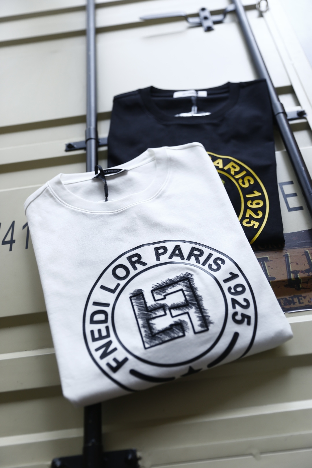 🔥芬迪/Fe*di.2025夏季新品男士圆领短袖🍃胸前奢华品牌字母LOGO标识标注👍🏼上身就能体会这款设