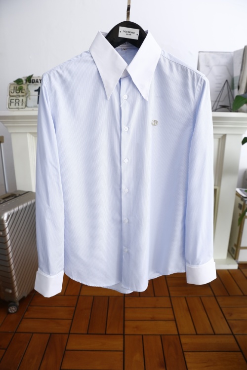 Thom Browne Striped Long Sleeve Shirt with White Collar and Cuffs 5 Thom Browne Striped Long Sleeve Shirt with White Collar and Cuffs