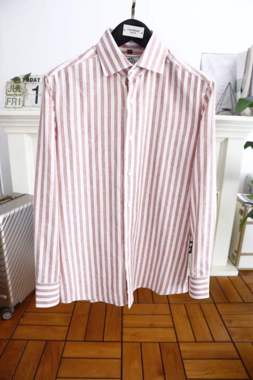 Thom Browne Men's Classic Fit Striped Oxford Shirt | Long Sleeve Casual Shirt 1 Thom Browne Men's Classic Fit Striped Oxford Shirt | Long Sleeve Casual Shirt
