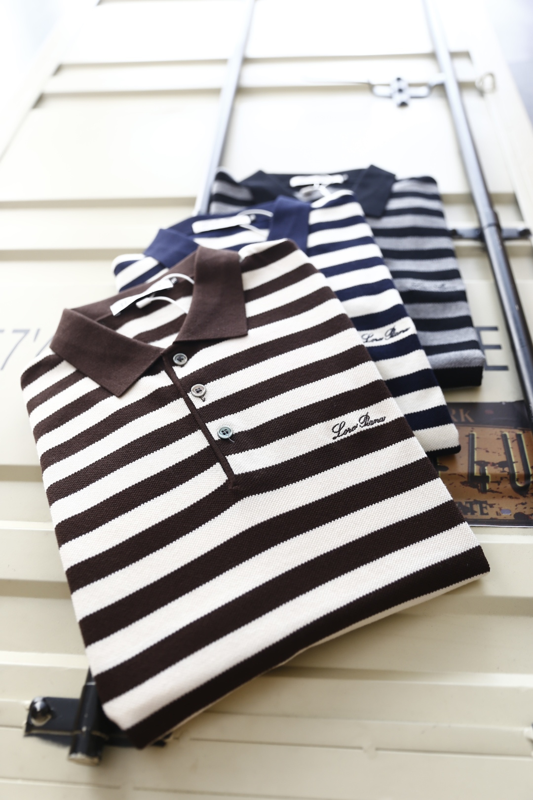 🔥lP🆕.2025秋季新品男士条纹翻领POLO针织衫👍🏼高级定制百搭款式 任何人都可以轻松驾驭 采用高档