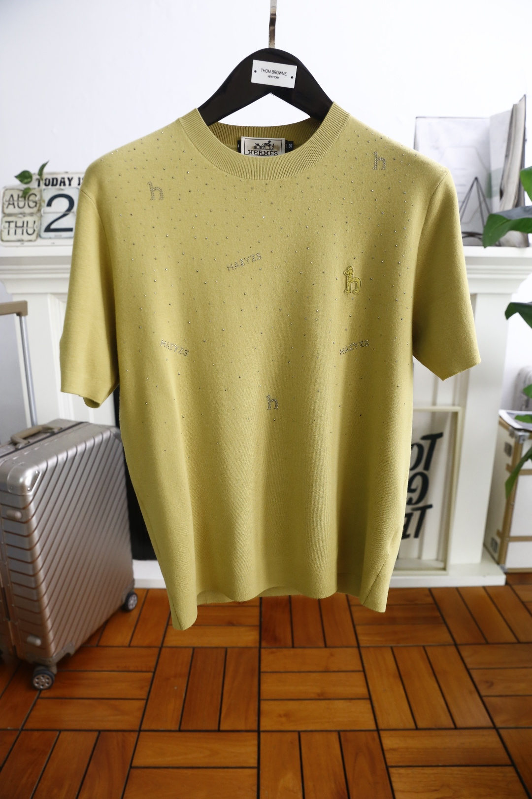 🔥爱马仕.2025秋季新款🆕时尚男士圆领短袖针织衫！奢华经典品牌元素LOGO设计！高级定制百搭款式 任何