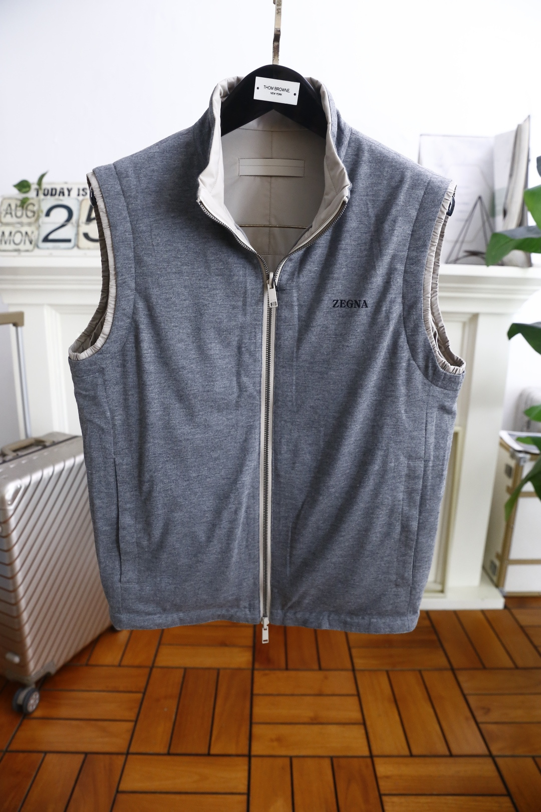 🔥杰尼*/Ze*na.2025秋季男士新品双面可穿薄棉马甲！奢华经典品牌原版字母LOGO设计😎男士商务休