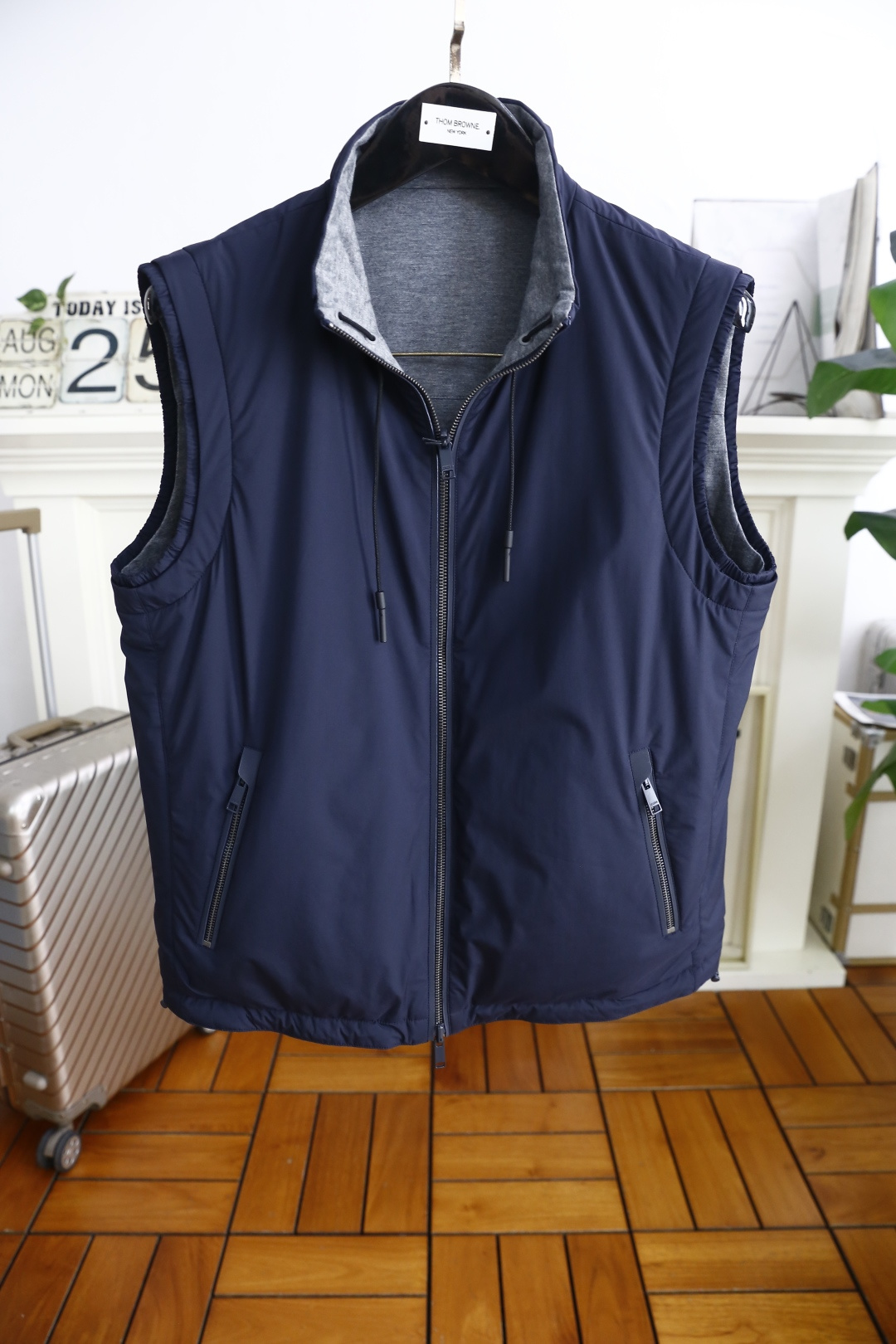 🔥杰尼*/Ze*na.2025秋季男士新品双面可穿薄棉马甲！奢华经典品牌原版字母LOGO设计😎男士商务休