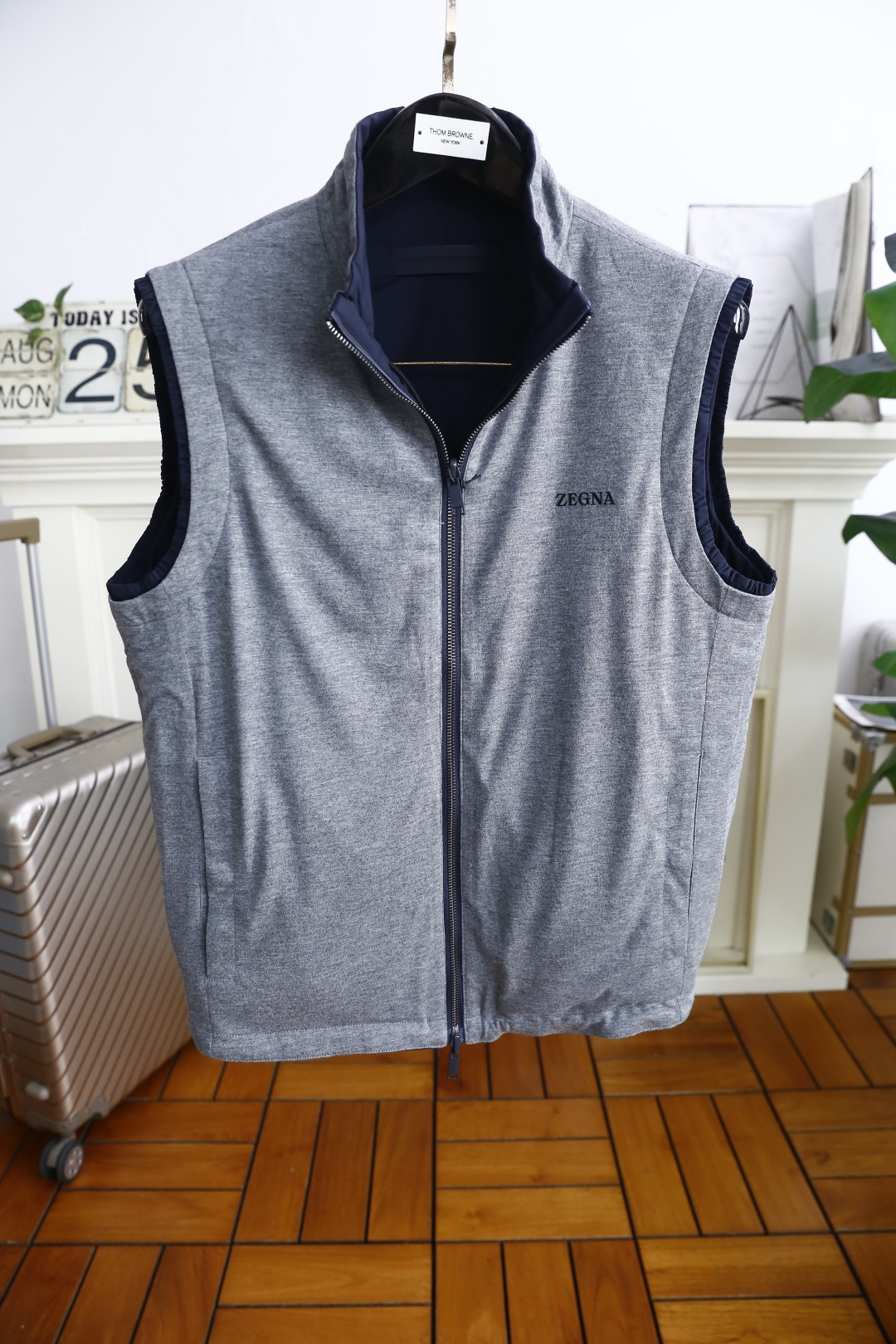 🔥杰尼*/Ze*na.2025秋季男士新品双面可穿薄棉马甲！奢华经典品牌原版字母LOGO设计😎男士商务休