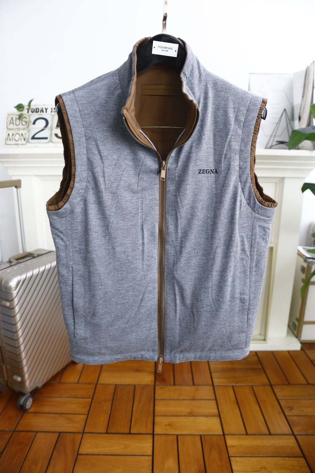 🔥杰尼*/Ze*na.2025秋季男士新品双面可穿薄棉马甲！奢华经典品牌原版字母LOGO设计😎男士商务休