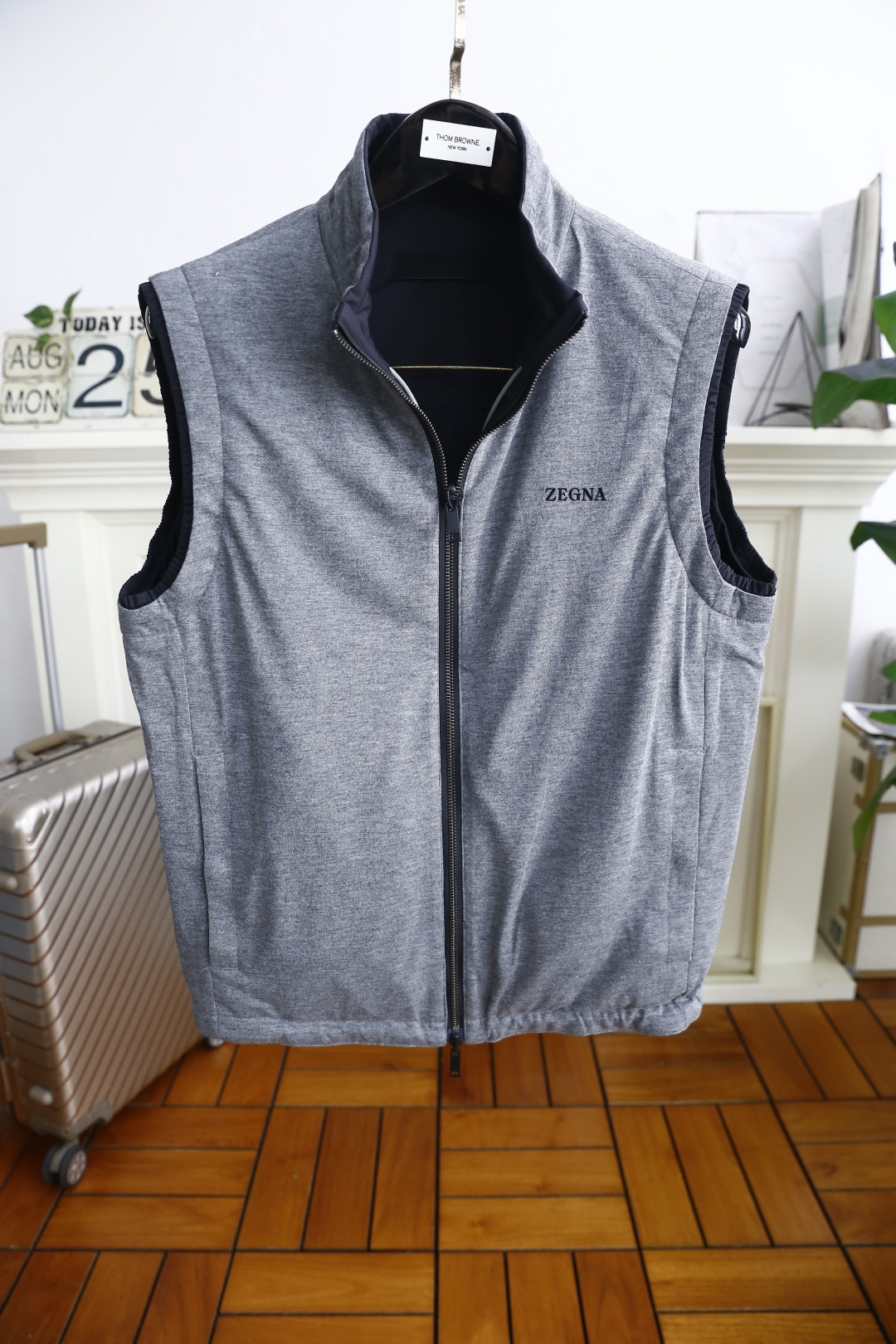 🔥杰尼*/Ze*na.2025秋季男士新品双面可穿薄棉马甲！奢华经典品牌原版字母LOGO设计😎男士商务休