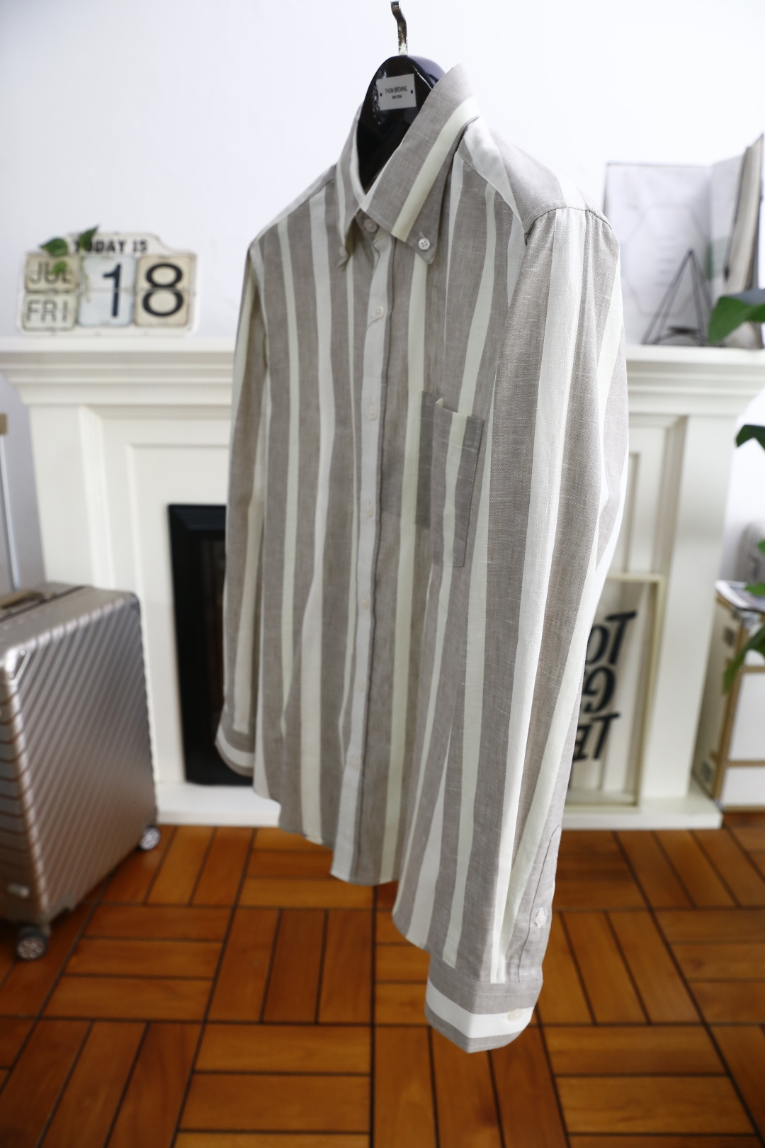 🔥爱马仕/Her*es.25秋季男士新品时尚经典条纹衬衫👔上身超帅！欧洲专柜同款单品，随意百搭！奢华经典