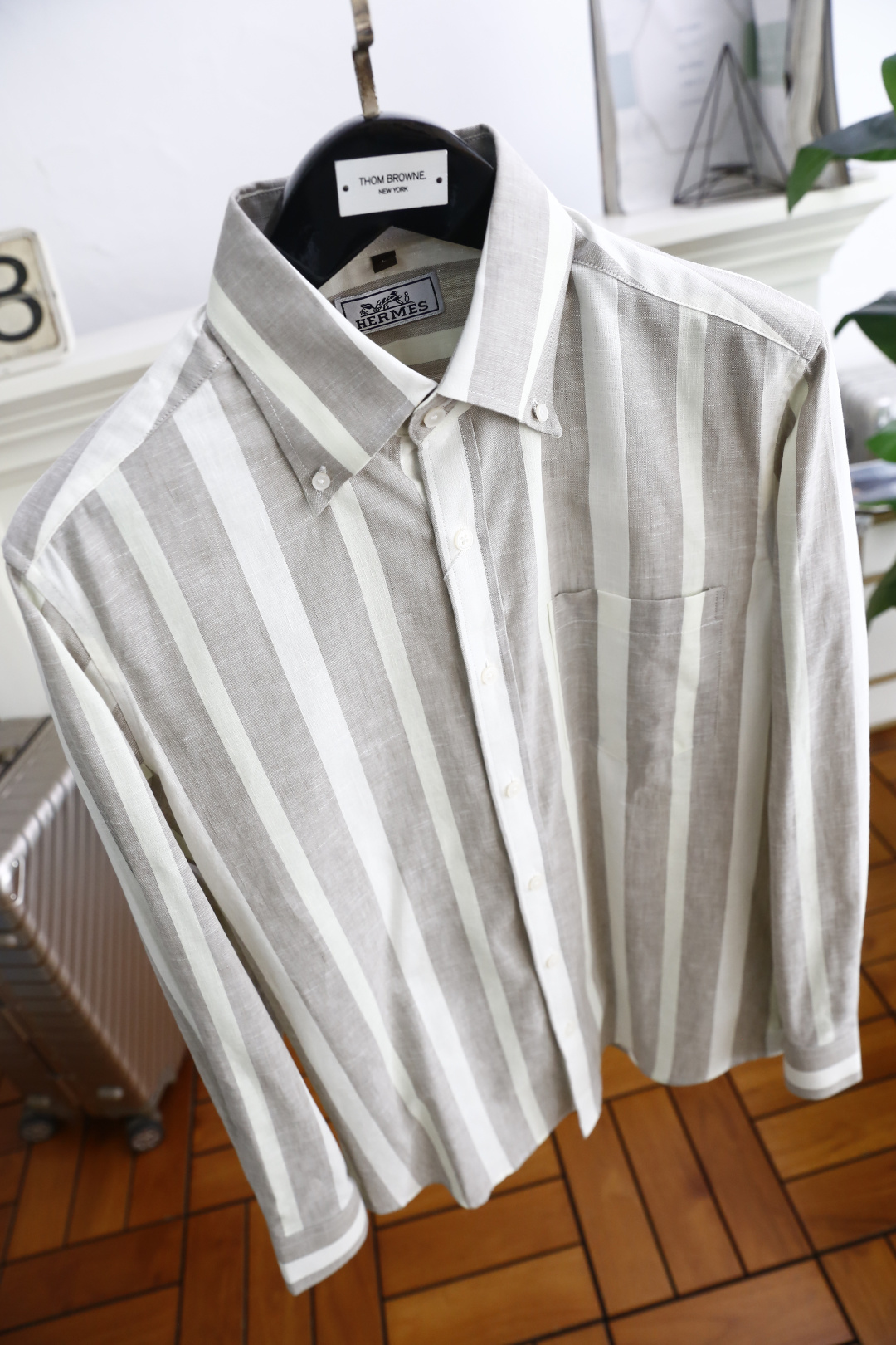 🔥爱马仕/Her*es.25秋季男士新品时尚经典条纹衬衫👔上身超帅！欧洲专柜同款单品，随意百搭！奢华经典
