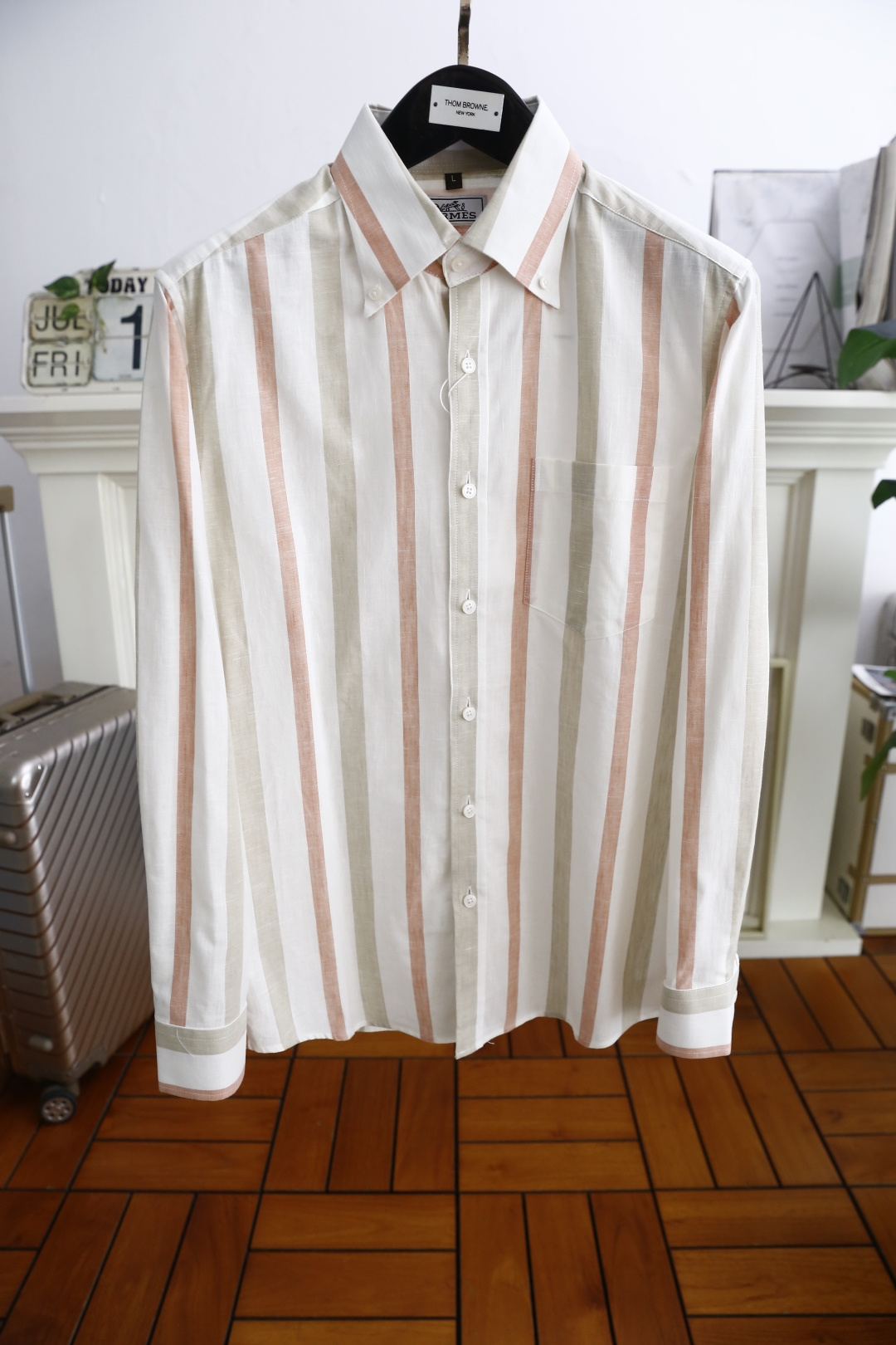 🔥爱马仕/Her*es.25秋季男士新品时尚经典条纹衬衫👔上身超帅！欧洲专柜同款单品，随意百搭！奢华经典