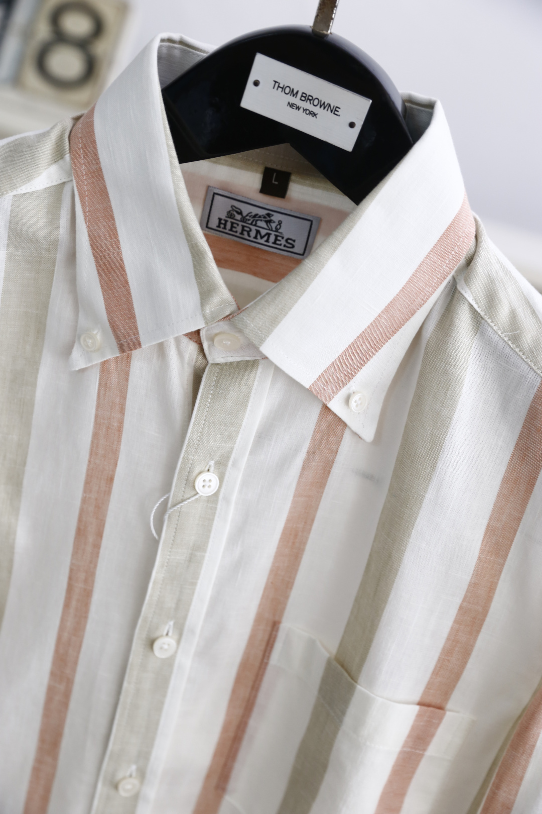 🔥爱马仕/Her*es.25秋季男士新品时尚经典条纹衬衫👔上身超帅！欧洲专柜同款单品，随意百搭！奢华经典