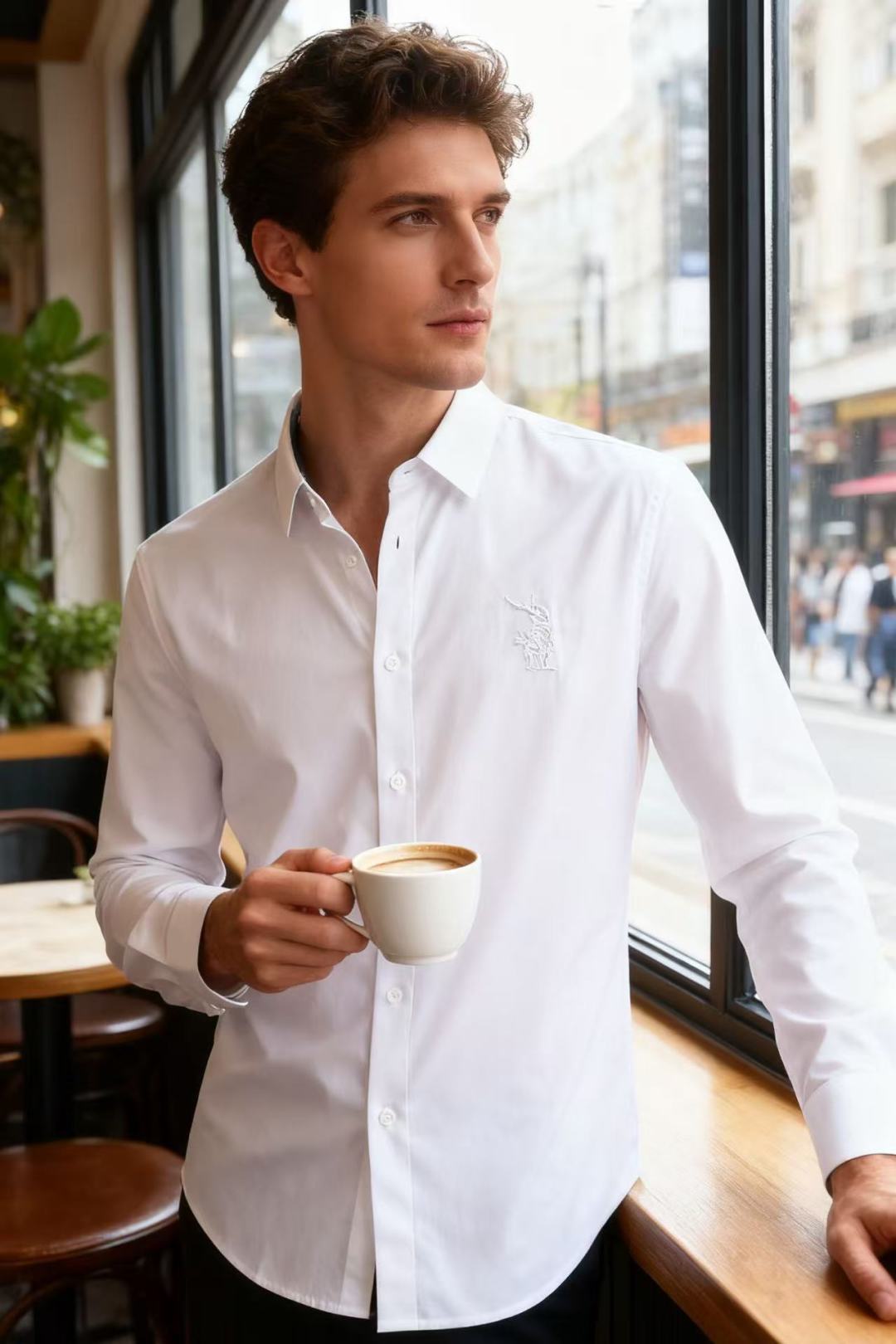 NO:525615,Burbe*ry. 25 new men's long-sleeved shirt for fall!  The classic exquisite embroidered LOGO design on the chest is perfect, using comfortable cotton fabrics to be in the cabinet level, predictable hot products, master-level tailoring, invincible texture, excellent skin-friendliness, superb craftsmanship, smooth lines, perfect match!  Easy to upgrade the sense of fashion, with high recognition, excellent upper body effect, extremely exquisite workmanship, neat and meticulous routes, and can be matched for business or daily leisure!  Counter size M-3XL, shipped the next day!  ,burberry,burberry,shirts,alexander wang19860909巴宝丽/Burbe*ry. 25秋季新品男士长袖衬衫！胸前奢华品牌经典精致绣花LOGO设计品相完美如斯,采用舒适棉面料属于入柜级别,可预见性的爆款,大师级剪裁,质感无敌,亲肤性极佳工艺精湛,线条流畅,完美搭配！轻松将时髦感进阶,有着高强辨识度,上身效果超赞,做工极为考究严谨,走线工整细致,商务抑或日常休闲均可搭配！专柜尺码 M-3XL,隔天出货！,,burberry,burberry,shirts,alexander wang,Men's clothing