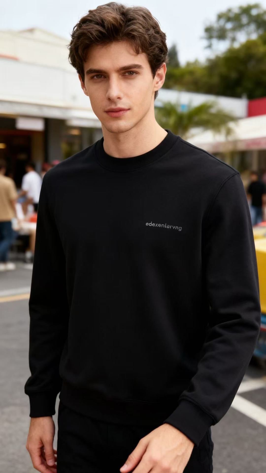 🔥Alexander Wang/大王.2025秋季新品！经典男士圆领长袖卫衣！采用舒适保暖面料！胸前有品
