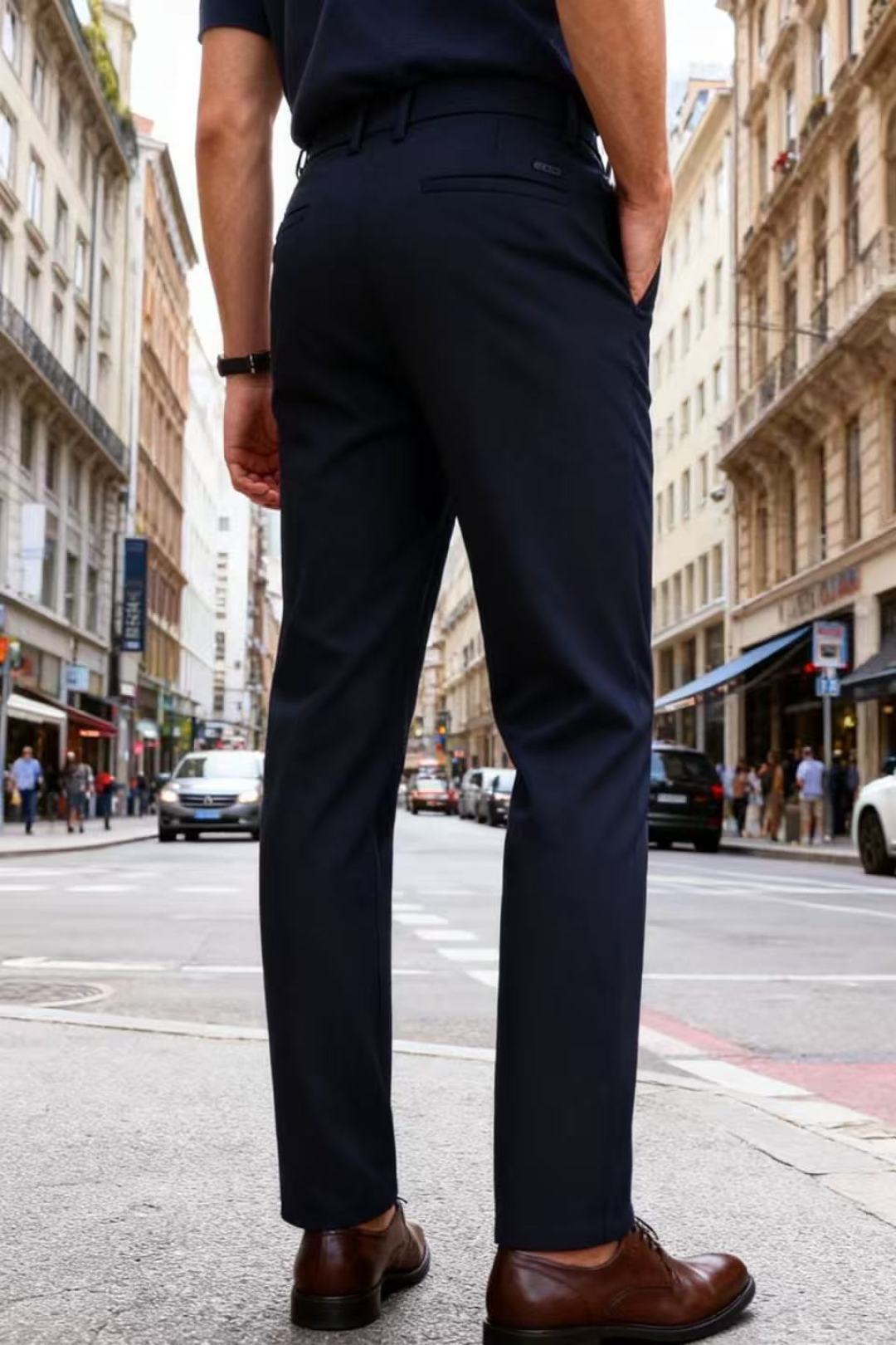 🔥MIUMIU.25秋季新品男士时尚休闲西裤！采用舒适定制棉面料，奢华经典品牌定制字母LOGO设计！上身