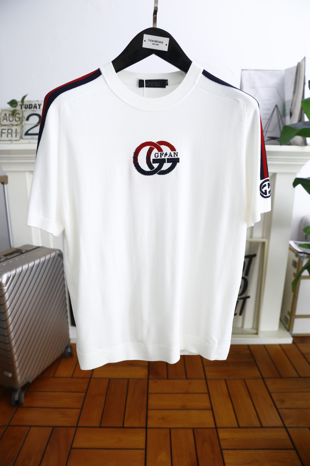 🔥古驰/Gu*ci.2025秋季新款🆕时尚男士圆领短袖针织衫！奢华经典定制LOGO设计！高级定制百搭款式