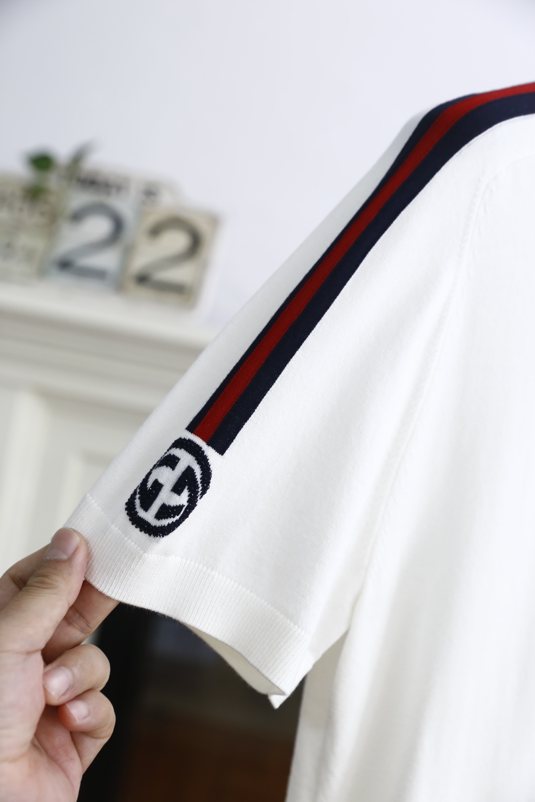 🔥古驰/Gu*ci.2025秋季新款🆕时尚男士圆领短袖针织衫！奢华经典定制LOGO设计！高级定制百搭款式