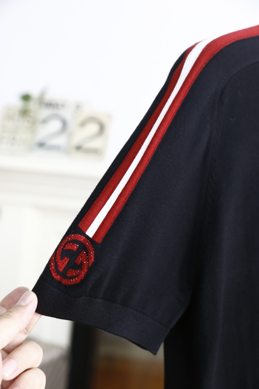 🔥古驰/Gu*ci.2025秋季新款🆕时尚男士圆领短袖针织衫！奢华经典定制LOGO设计！高级定制百搭款式