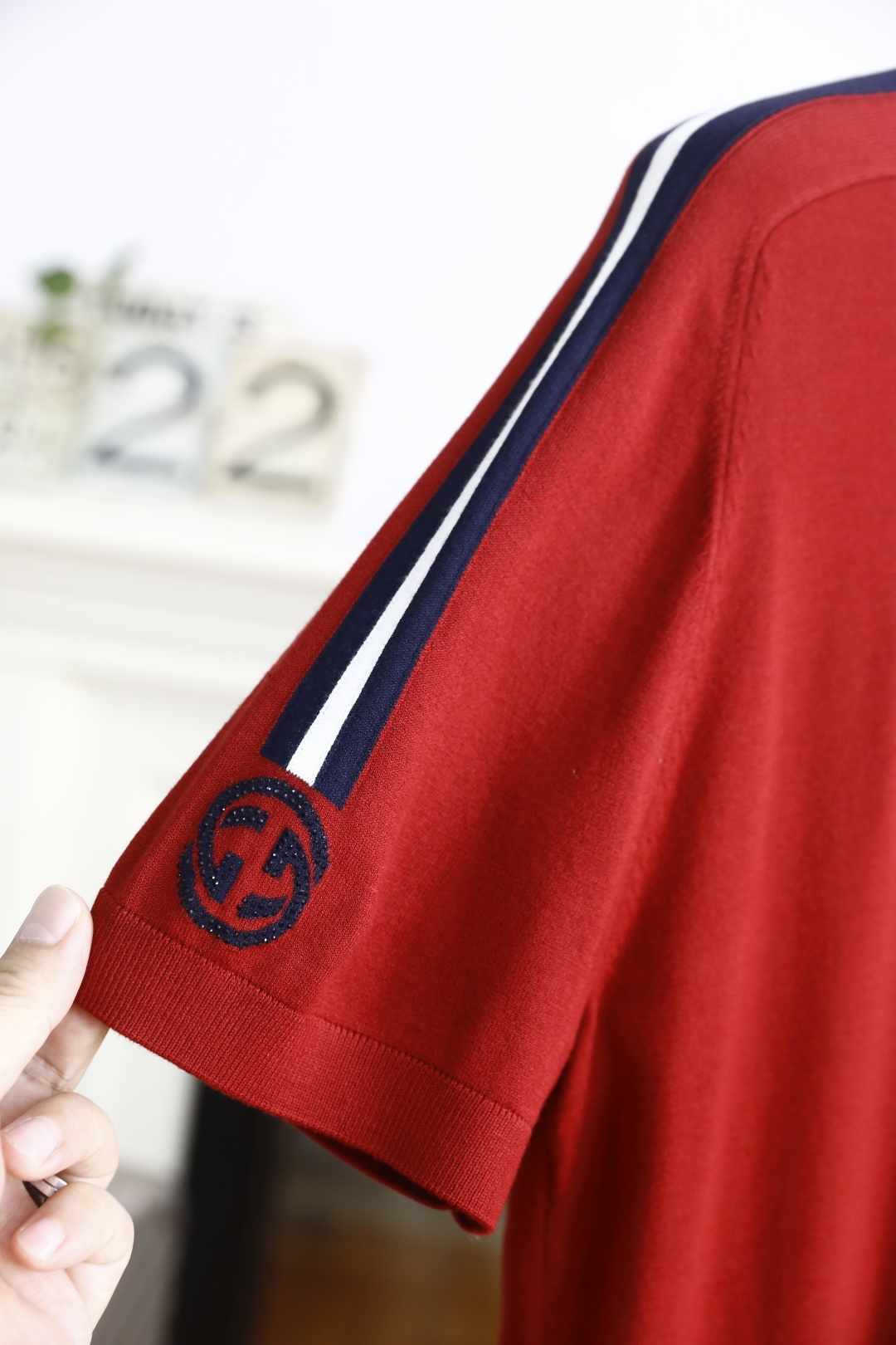 🔥古驰/Gu*ci.2025秋季新款🆕时尚男士圆领短袖针织衫！奢华经典定制LOGO设计！高级定制百搭款式