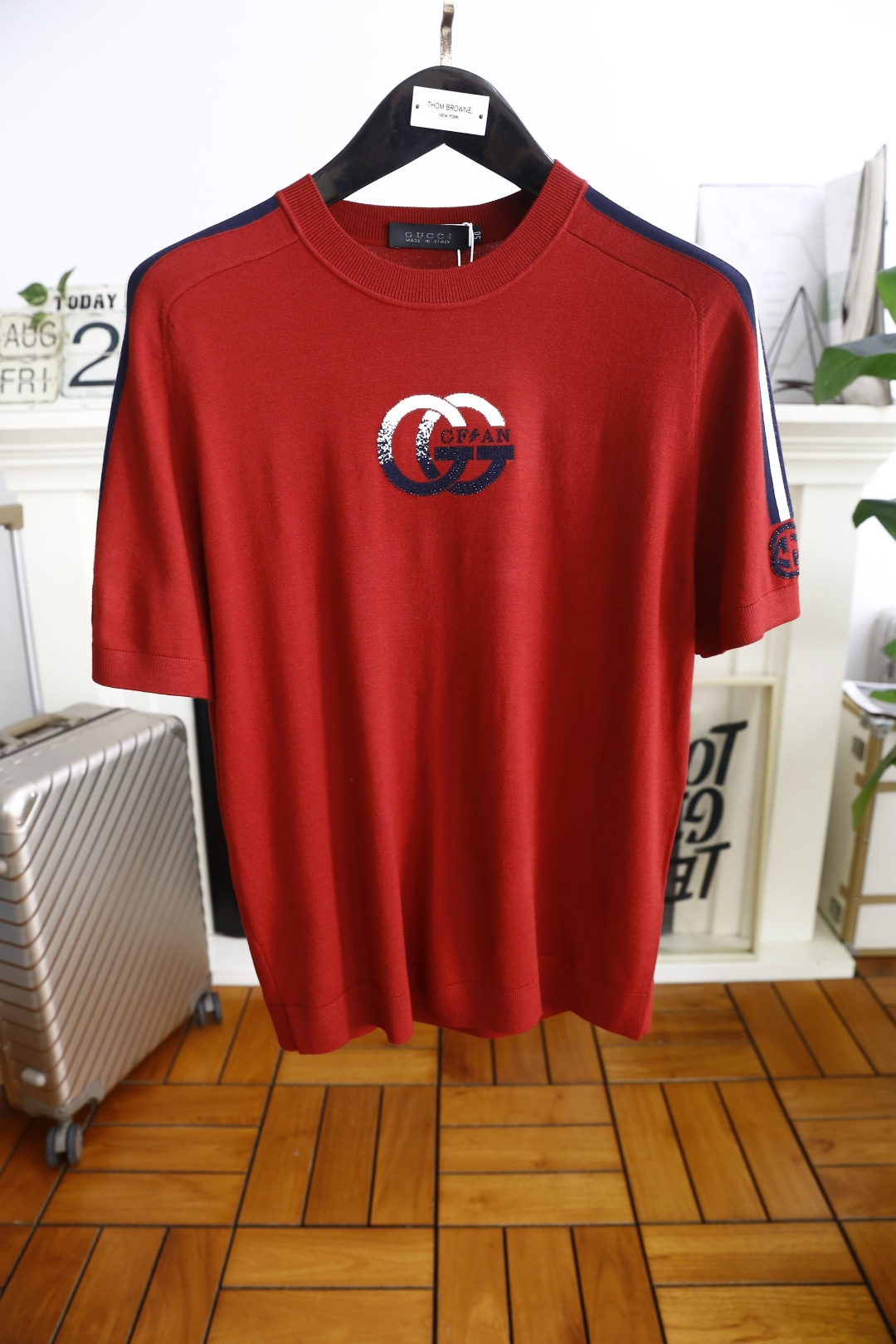 🔥古驰/Gu*ci.2025秋季新款🆕时尚男士圆领短袖针织衫！奢华经典定制LOGO设计！高级定制百搭款式