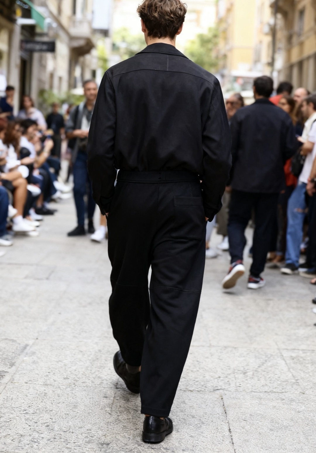 🔥杰尼*/Ze*na.2025秋季新款男士休闲宽松阔腿裤！采用加热保暖绒面料👍松紧腰设计，穿着舒适且具包