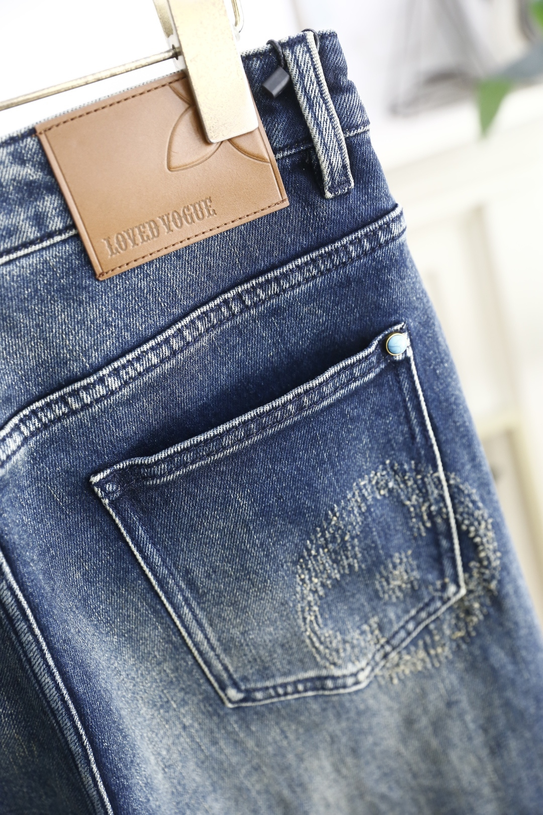 🔥路易威*/LV.25秋季新品时尚男士牛仔裤👖采用客供水洗弹力牛仔裤！奢华经典品牌Logo设计！时尚潮流