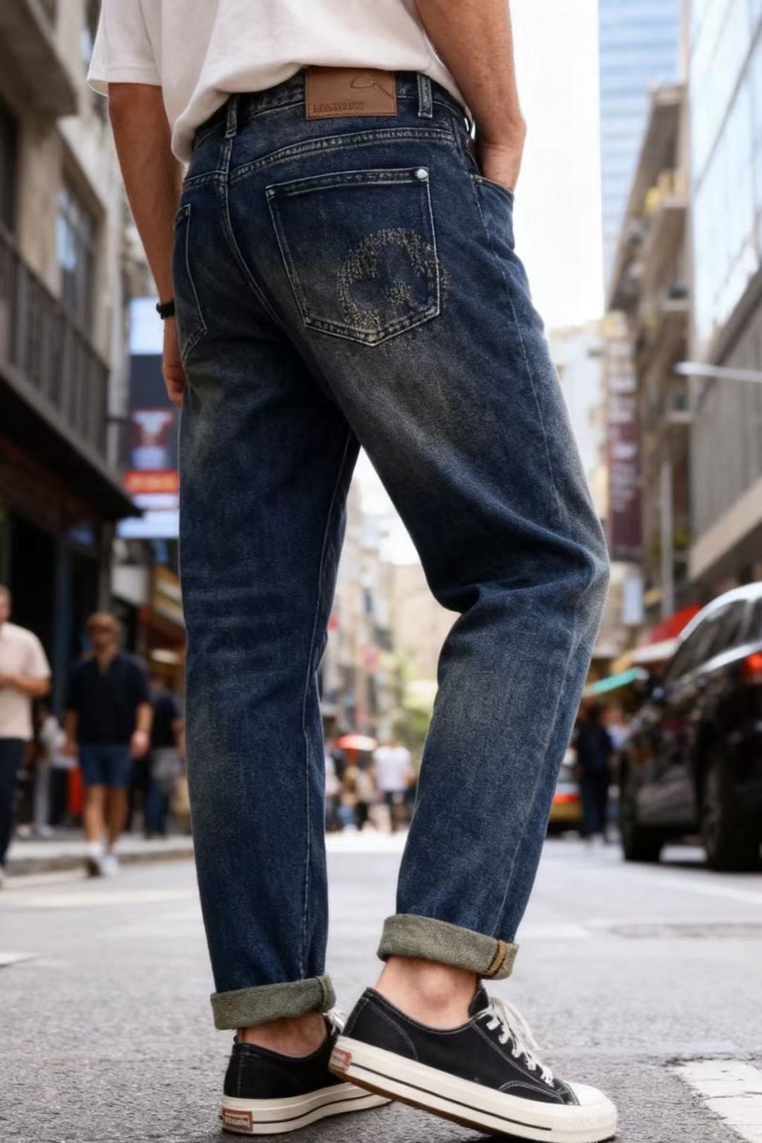 🔥路易威*/LV.25秋季新品时尚男士牛仔裤👖采用客供水洗弹力牛仔裤！奢华经典品牌Logo设计！时尚潮流