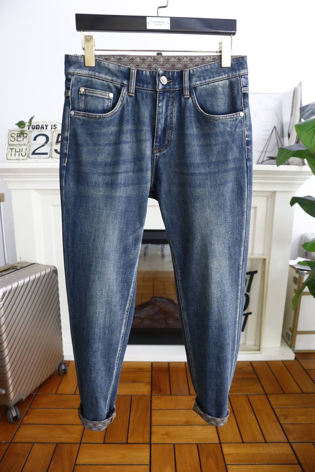 🔥普拉*/Pr*da.25秋季新品时尚男士牛仔裤👖采用客供水洗弹力牛仔裤！奢华经典品牌字母Logo设计！