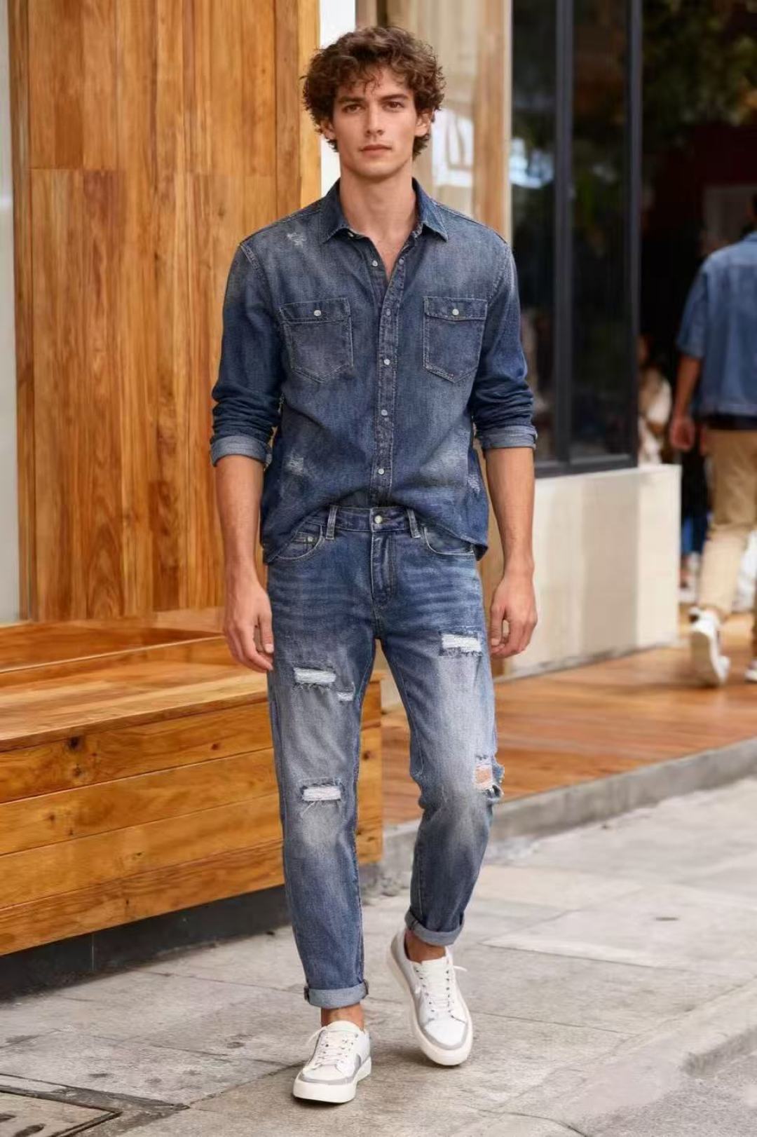 NO:564982,Ar*ani. Fashionable men's thin ripped jeans are made of customer-washable stretch jeans!  The luxury classic brand Flying Eagle Logo highlights the brand characteristics. The fashion trend has become one of the biggest selling points and the price-performance ratio is extremely high. There is no confusion or trouble of color conflict. Such a rich and sophisticated high-end jeans are absolutely fashionable, casual and versatile!  A must-have for trendy men!  Counter sizes are 29-38, not 35/37!  Ships next day!  ,,jeans,alexander wang19860909阿玛*/Ar*ani. 时尚男士薄款破洞牛仔裤采用客供水洗弹力牛仔裤！奢华经典品牌飞鹰Logo标志彰显品牌特征,时尚潮流因此已成为最大卖点之一而性价比又极高,没有颜色冲突的困惑或困扰,这么一款丰富内练高端牛仔裤,绝对时尚休闲百搭款！潮男必备！专柜尺码29-38,没35/37！隔天出货！,,jeans,alexander wang,Men's clothing