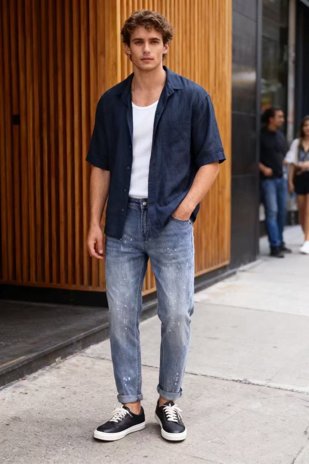 NO:567263,Ar*/Ar*ani. 25 men's original jeans, luxury classic brand Feiying LOGO accessories, hot-selling model in overseas counters. Very comfortable to wear, low-key yet luxurious, very classy to wear. Needless to say the trousers style and tailoring. The upper body is exquisite and high-end, first-class material. The real denim is made of high-end top-quality washed denim fabric, of outstanding quality. After heavy washing, the pants are very soft!  Don't be picky, the upper body is absolutely stylish and extremely luxurious. Counter sizes are 29-38, no 35/37!  Ships next day!  ,,jeans,alexander wang19860909阿玛*/Ar*ani. 25男士原单牛仔裤奢华经典品牌飞鹰LOGO配饰 海外专柜热销款 身穿着非常舒适 低调不失奢华 穿出去非常有档次 裤型款式和裁剪亦无需多言 上身精致跃然高档一等一顶级质料 真正殿堂级的牛仔布选用 高档顶级洗水牛仔面料,品质卓然,经过重水洗使得裤子很柔软！不挑人 上身绝对的有型 极度奢华. 专柜尺码 29-38,无35/37！隔天出货！,,jeans,alexander wang,Men's clothing