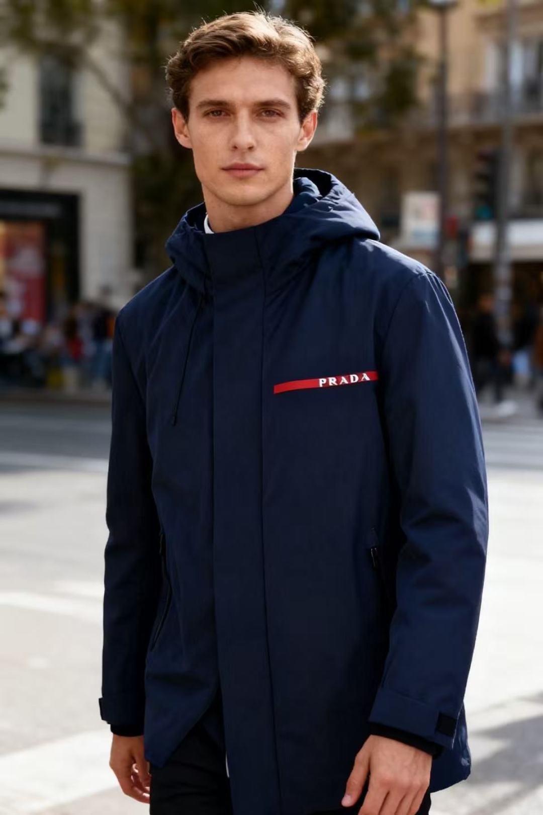 NO:600863,PRADA/Prada. 2025 new autumn and winter fashionable men's hooded down jacket!  Made of waterproof and windproof functional fabric, the interior is filled with 90% new national standard duck down and the surface has a matte texture, which is both durable and lightweight; it has a classic hood + full zipper structure, and the iconic red 'PRADA' logo strip on the right shoulder, which is one of the most recognizable design elements of the brand; the body of the garment  The cut is simple and slim, and the cuffs and hem usually have adjustment details to enhance practicality. PRAD* is an Italian luxury brand. This type of item is often characterized by 'minimalist design + iconic logo'. It has both fashion attributes and practical functions. It is one of the classic styles of the brand's casual line and is a must-have item for autumn and winter!  Sizes 48-56, shipped next day!  ,,prada,prada,down jacket,hats,alexander wang19860909PRADA/普拉达. 2025秋冬新款时尚男士连帽羽绒服！采用防水防风的功能性面料,内里90新国标鸭绒填充表面呈现哑光质感,兼具耐用性与轻便性；经典连帽+全拉链结构,右侧肩部带有标志性的红色“PRADA”标识条,是品牌辨识度较高的设计元素之一；衣身剪裁简约修身,袖口与下摆通常带有调节细节以增强实用性.PRAD*是意大利奢侈品牌,此类单品常以“极简设计+标志性标识”为特点,兼具时尚属性与实用功能,是品牌休闲线的经典款式之一秋冬必备单品！尺码48-56,隔天出货！,,prada,prada,down jacket,hats,alexander wang,Men's clothing