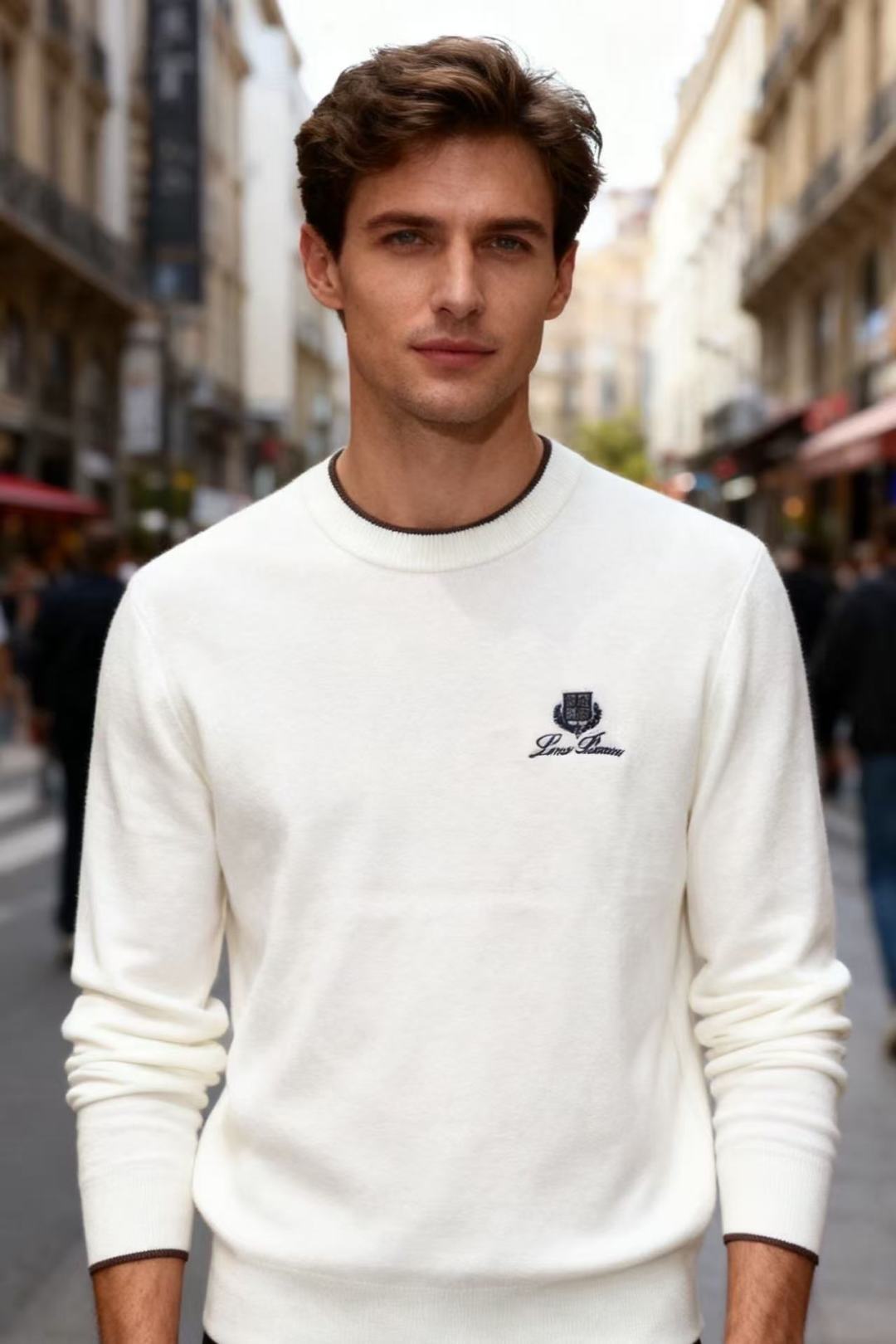 NO:596609,LP. New autumn men's long-sleeved cardigan is exclusively presented!  The luxury brand LOGO is paired with a sweater that is super versatile and in line with the aesthetic tone. The most basic style has a minimalist and low-key luxury style. In the fashion industry, the simpler the item, the easier it is to show a high-end fashion sense. The customer-supplied wool blended fabric is soft and comfortable to the touch, and has excellent skin-friendliness. It is a very fashionable style for reducing age, a must-have item!  Sizes 48-56, shipped next day!  ,,loro piana,sweaters,alexander wang19860909LP. 秋季新品男士长袖羊毛衫独家呈现！奢华品牌LOGO搭配超级百搭极符合美学基调的一款毛衣,最基础的款式以极简低调的奢华风格,在时尚界越简单的单品,越极易彰显出高级时髦感,客供羊毛混纺面料触感柔软舒适,亲肤性极佳,极具减龄时髦款式,必入单品！尺码48-56,隔天出货！,,loro piana,sweaters,alexander wang,Men's clothing