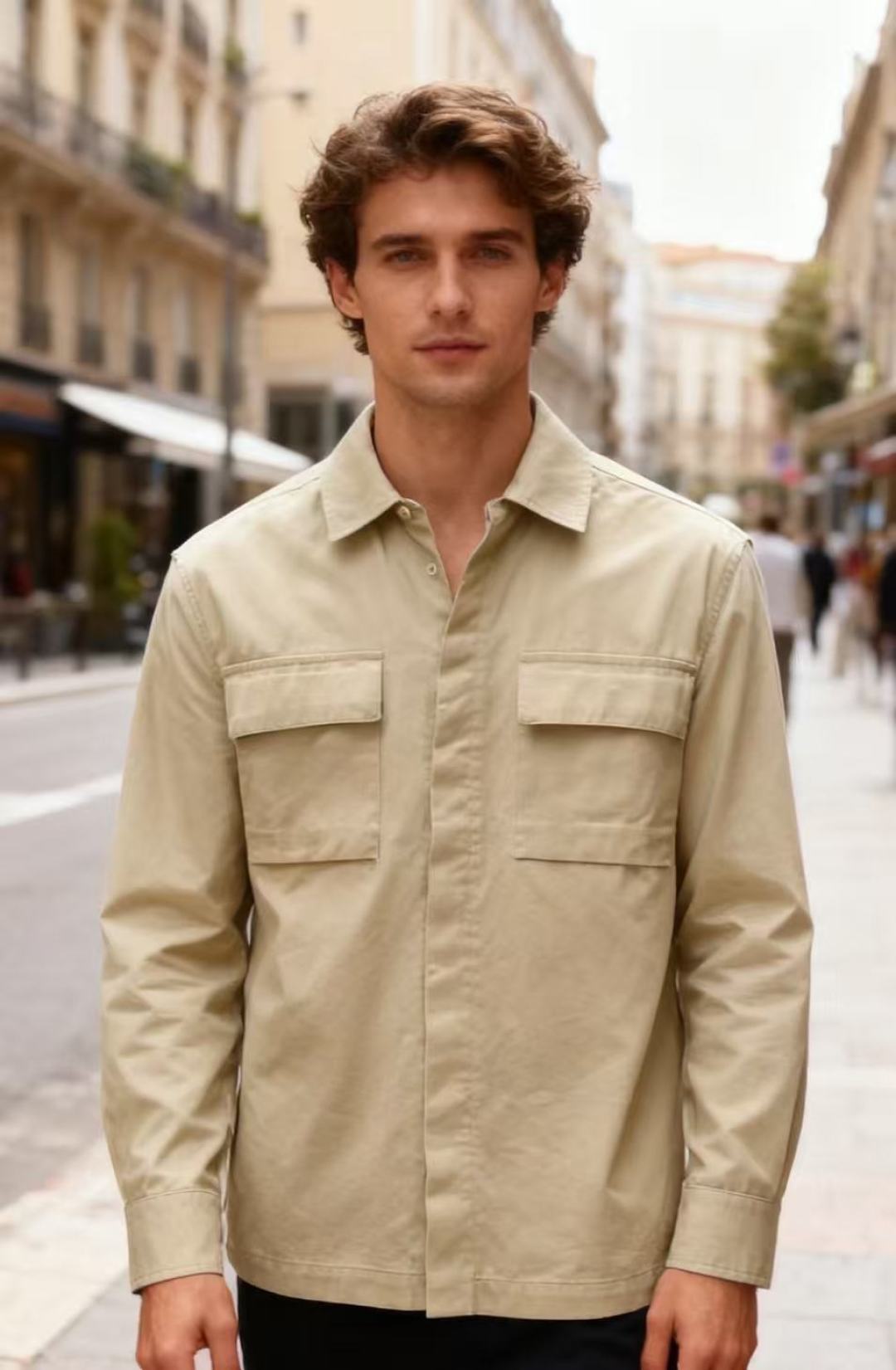 NO:598653,ZEG*A/Emenia Ermenegildo. 2025 new autumn fashion men's versatile long-sleeved shirt-style jacket, with a simple lapel design, comfortable and warm fabric with button closure on the front, and two patch pockets symmetrically decorated on the chest. The fabric presents a delicate texture, and the overall style is biased toward casual workwear style!  A must-have item for trendy men in sizes 48-54, shipped the next day!  ,,zegna,jackets & coats,shirts,alexander wang19860909ZEG*A/杰尼亚. 2025秋季新款时尚男士百搭长袖衬衫式夹克,采用简约的翻领设计,舒适保暖面料前襟为纽扣开合,胸前对称装饰两个贴袋,面料呈现细腻的质感,整体风格偏向休闲工装风！潮男必备单品尺码48-54,隔天出货！,,zegna,jackets & coats,shirts,alexander wang,Men's clothing