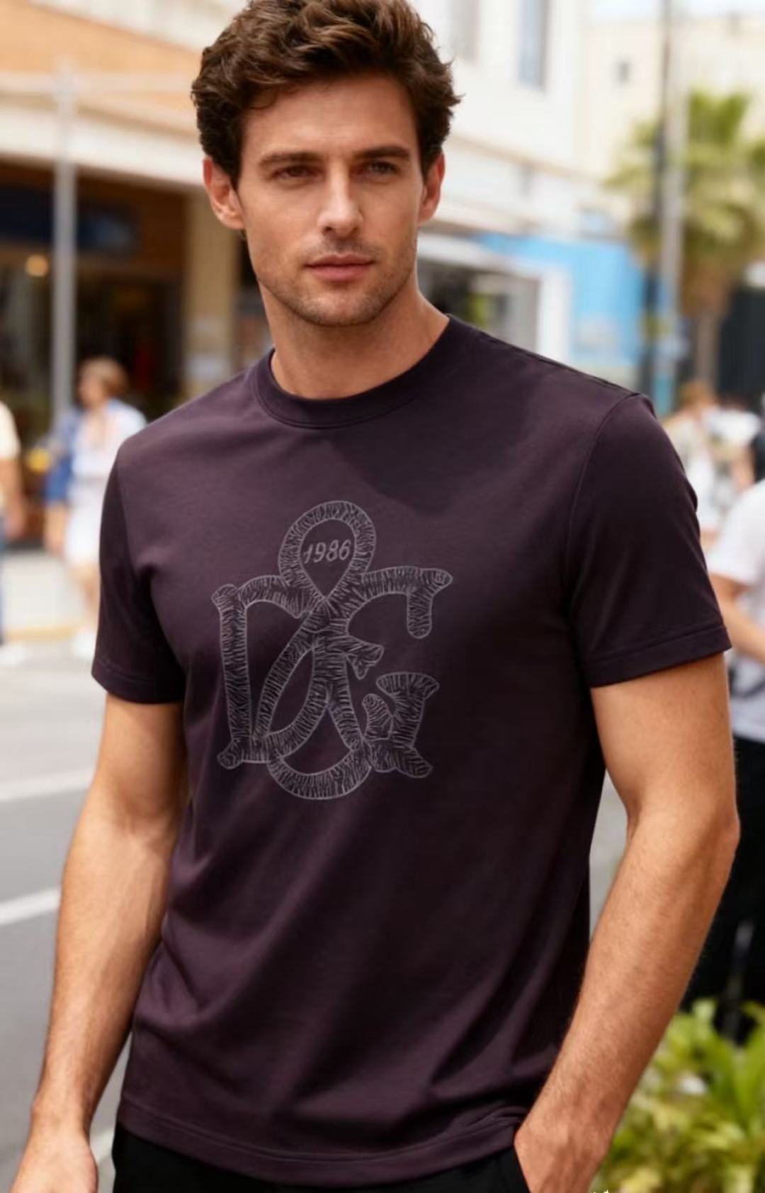 🔥杜嘉班纳/Dolce & Gabbana.2025秋季新款！时尚男士圆领短袖🍃采用进口舒适保暖棉面料👍