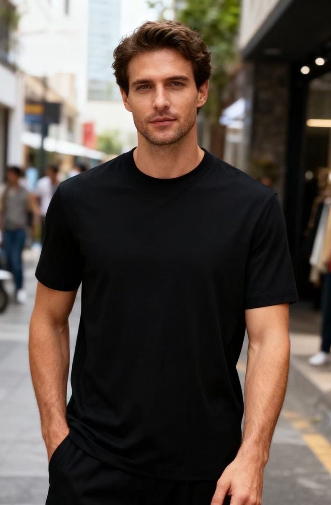 🔥杰尼*/Ze*na.2025秋季新品！时尚男士短袖打底衫！经典圆领设计🆕奢华经典净版元素搭配👍整体版型