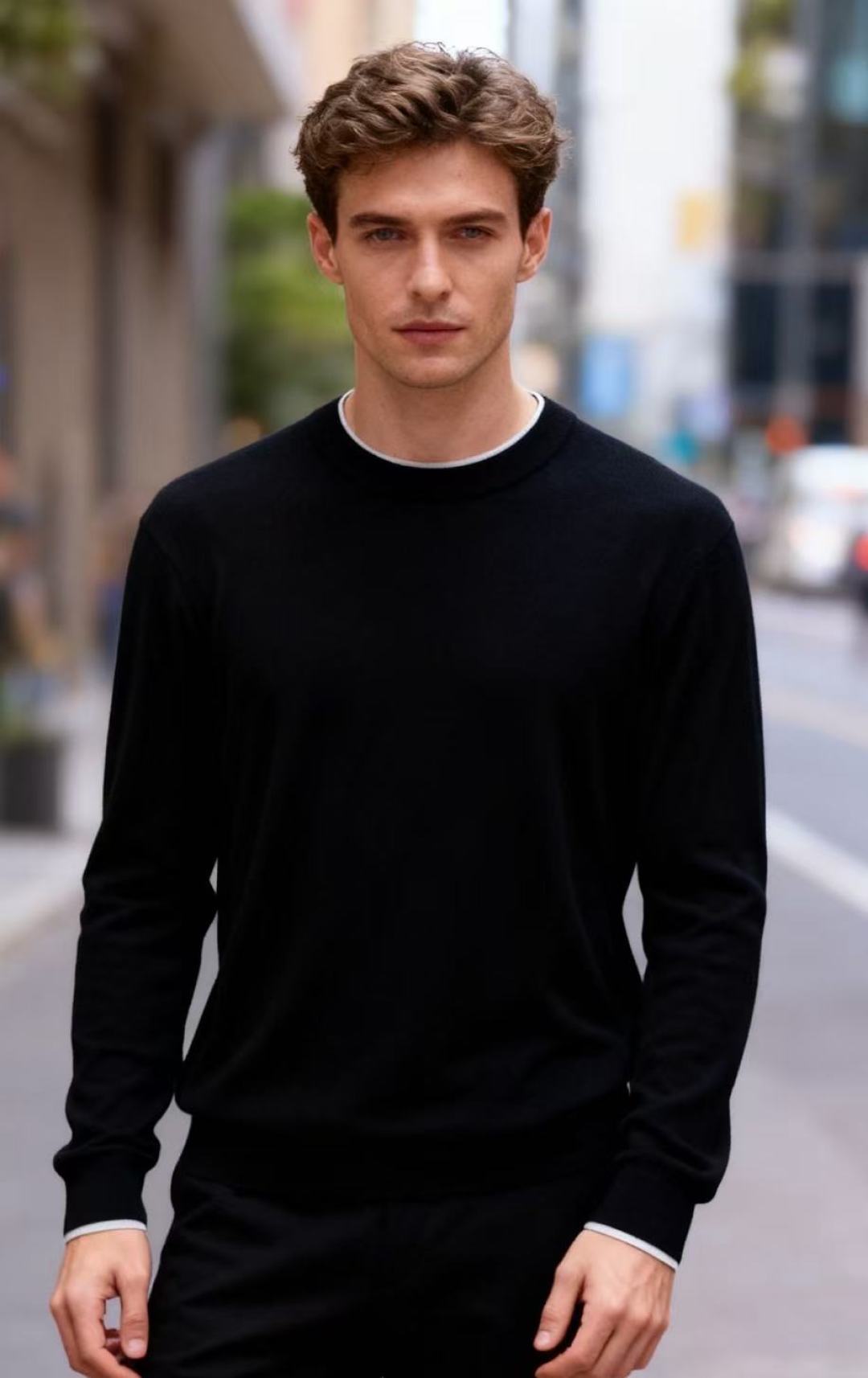 🔥杰尼*/Ze*na.2025秋冬新款男士经典假两件针织衫👍采用高档顶级针织面料，舒适保暖极佳 可防静电